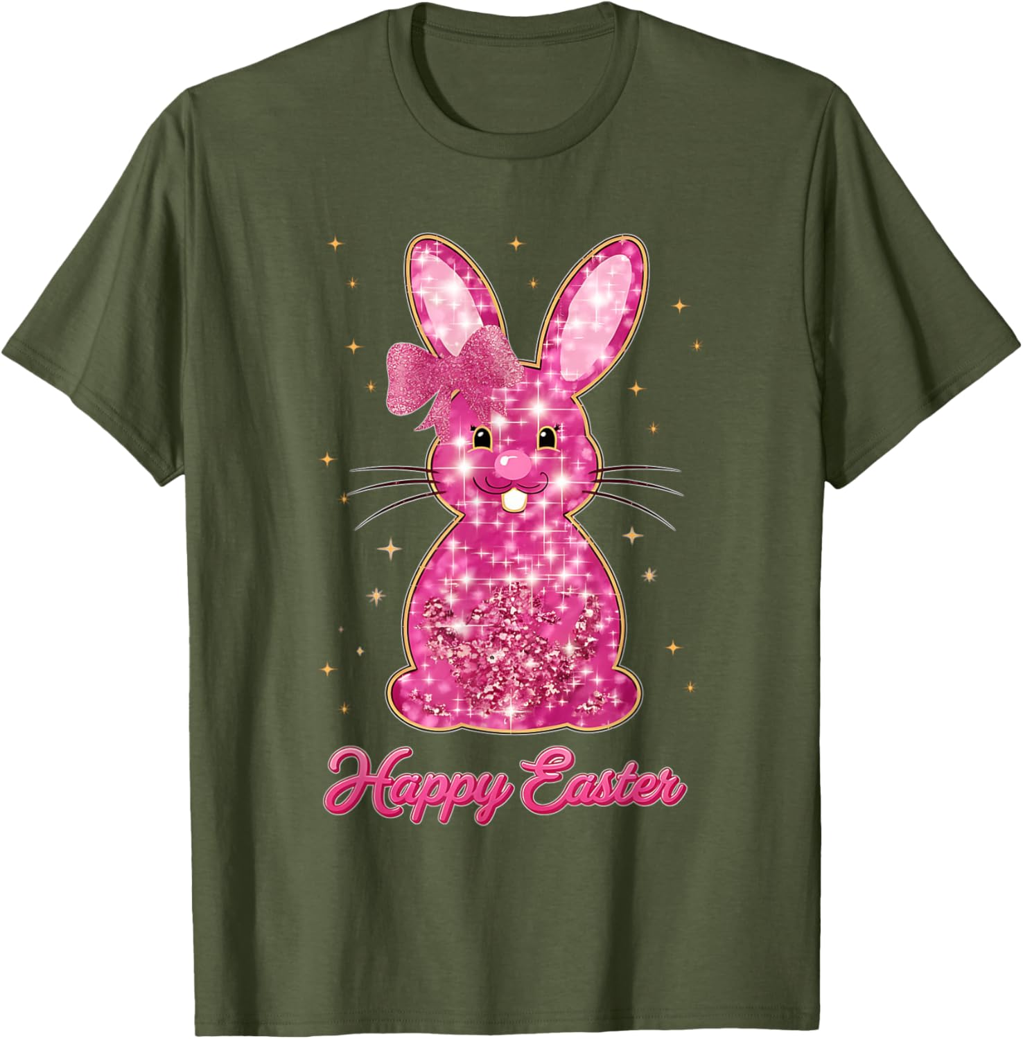 Easter Chinoiserie Floral Bunny With Cute Blue Bow Coquette T-Shirt