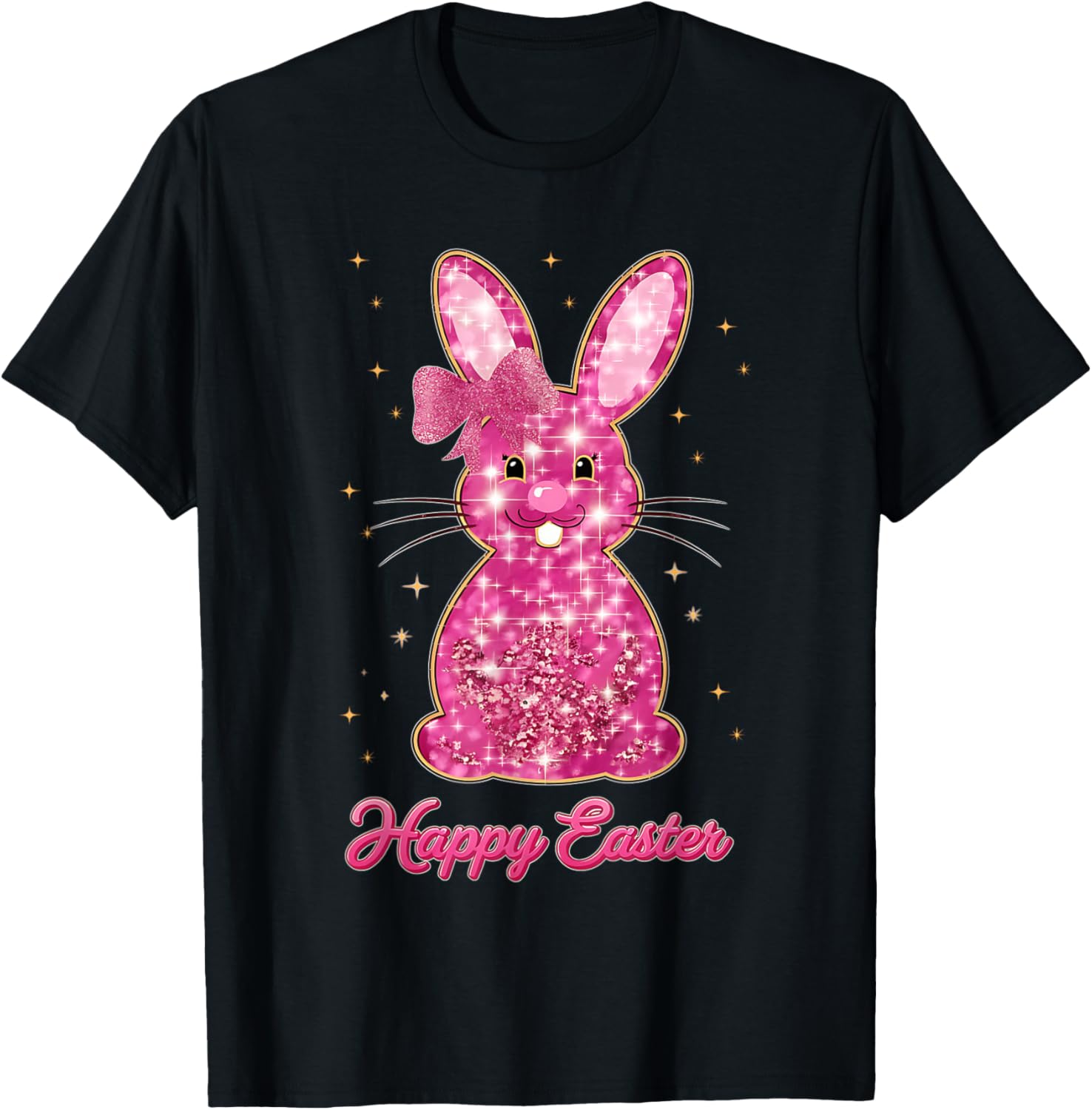 Easter Chinoiserie Floral Bunny With Cute Blue Bow Coquette T-Shirt