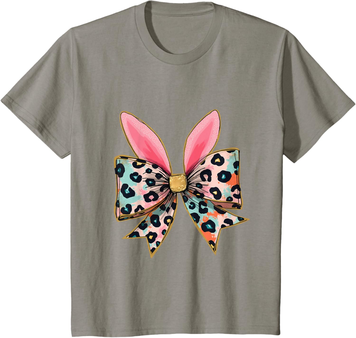 Easter Chinoiserie Floral Bunny With Cute Blue Bow Coquette T-Shirt