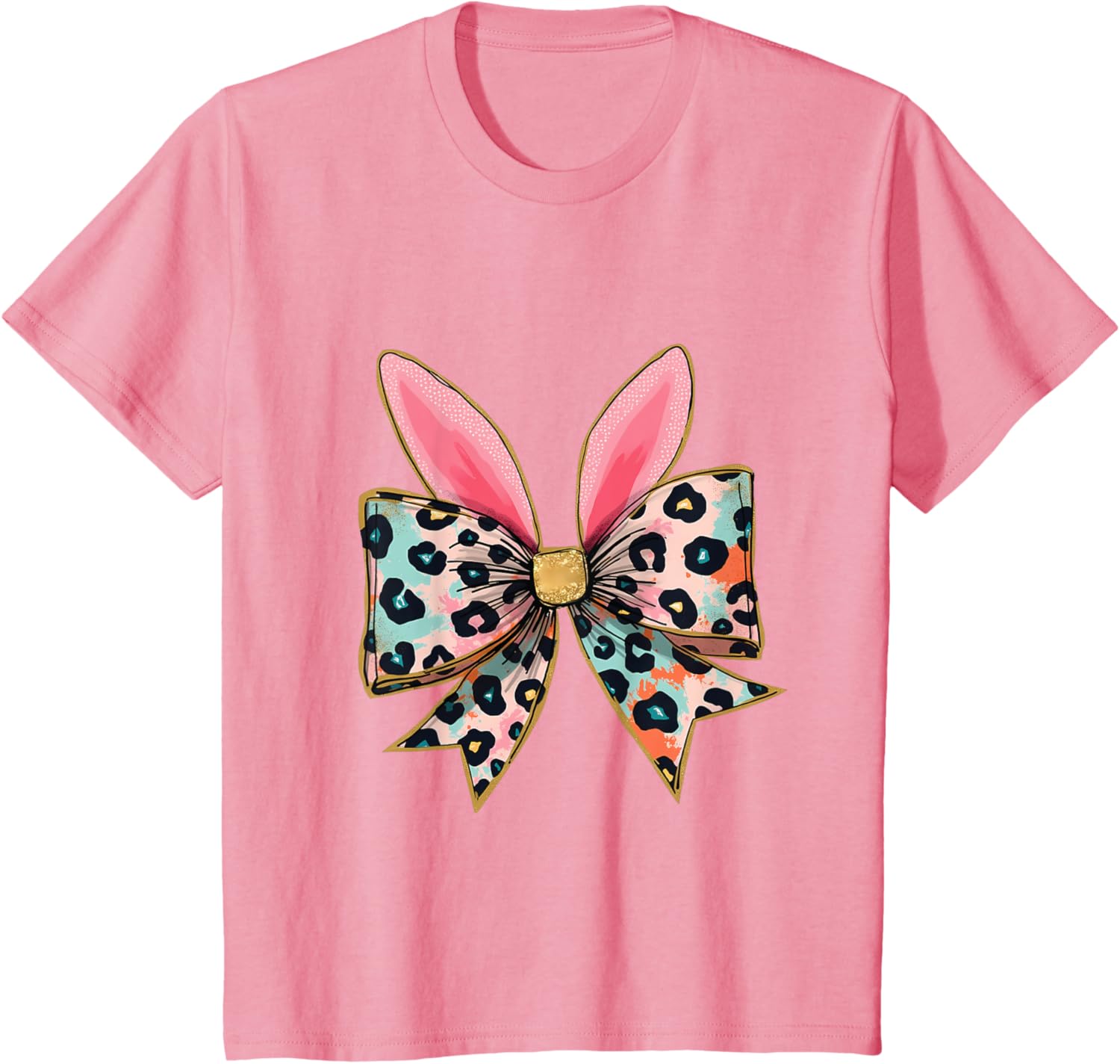 Easter Chinoiserie Floral Bunny With Cute Blue Bow Coquette T-Shirt