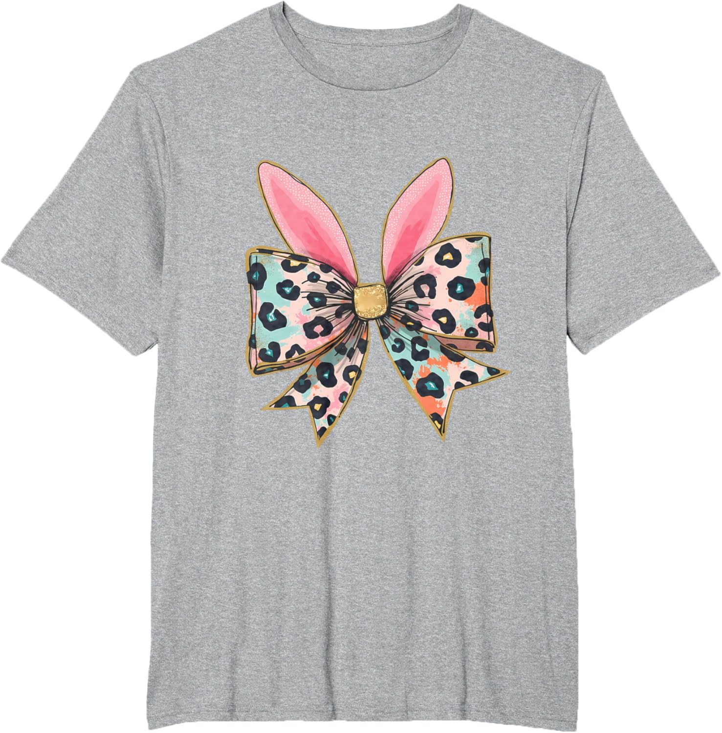 Easter Chinoiserie Floral Bunny With Cute Blue Bow Coquette T-Shirt