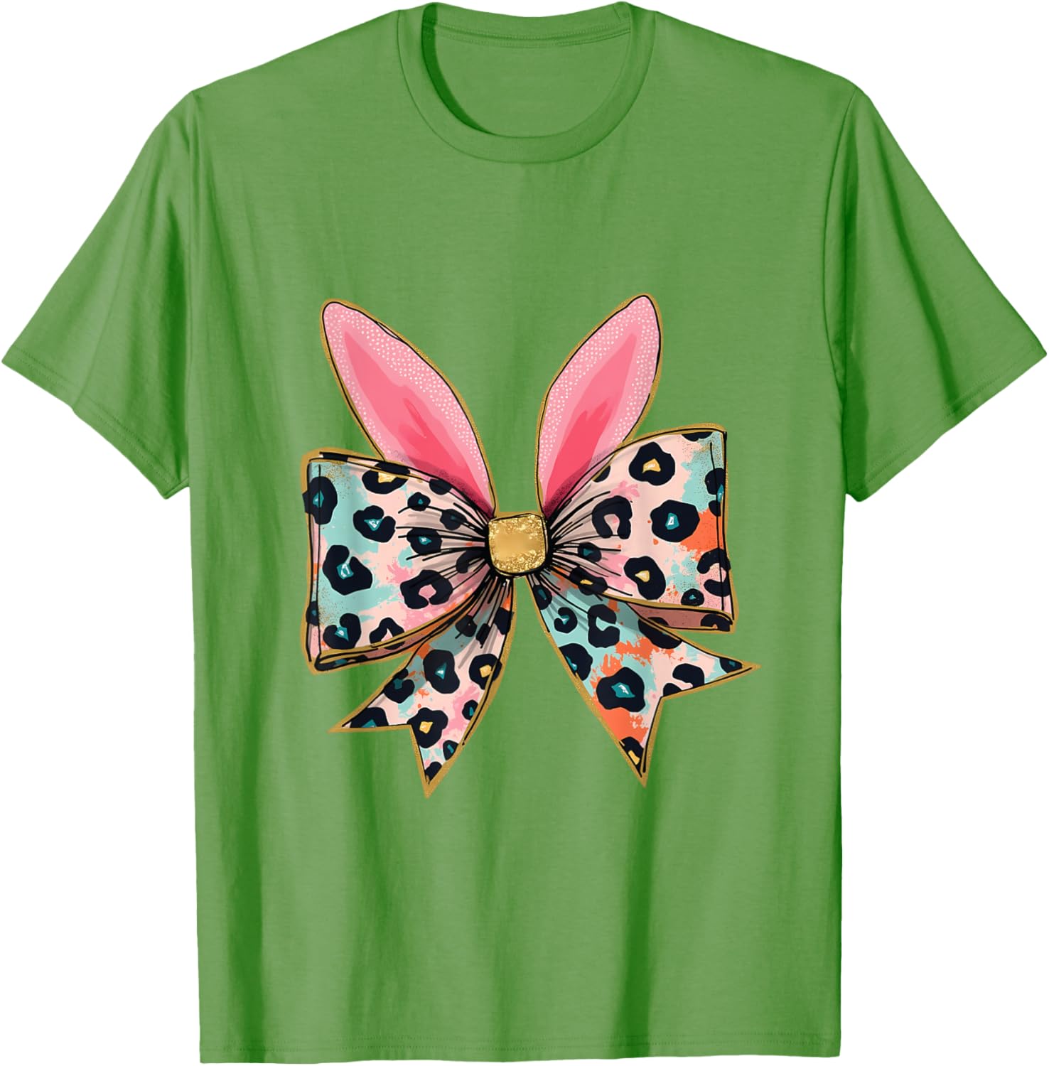 Easter Chinoiserie Floral Bunny With Cute Blue Bow Coquette T-Shirt