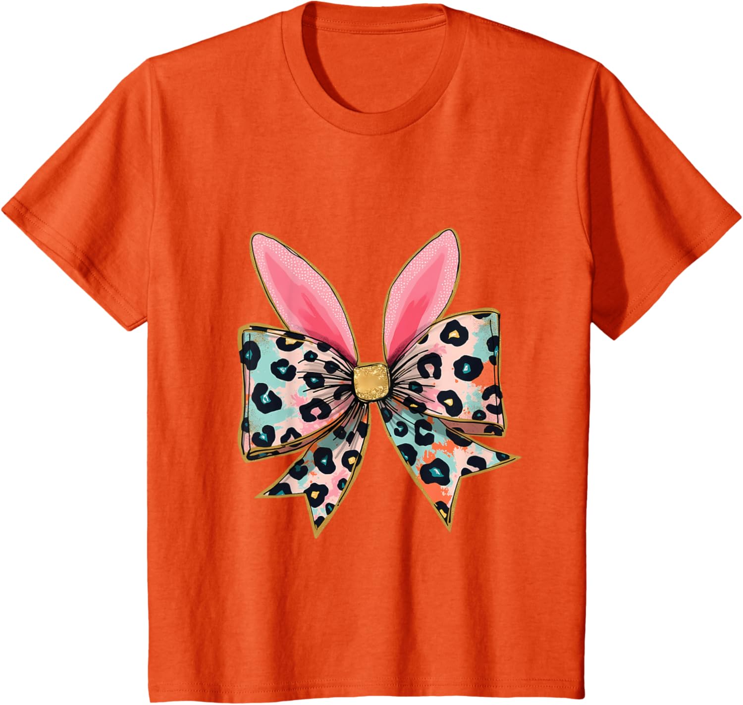 Easter Chinoiserie Floral Bunny With Cute Blue Bow Coquette T-Shirt