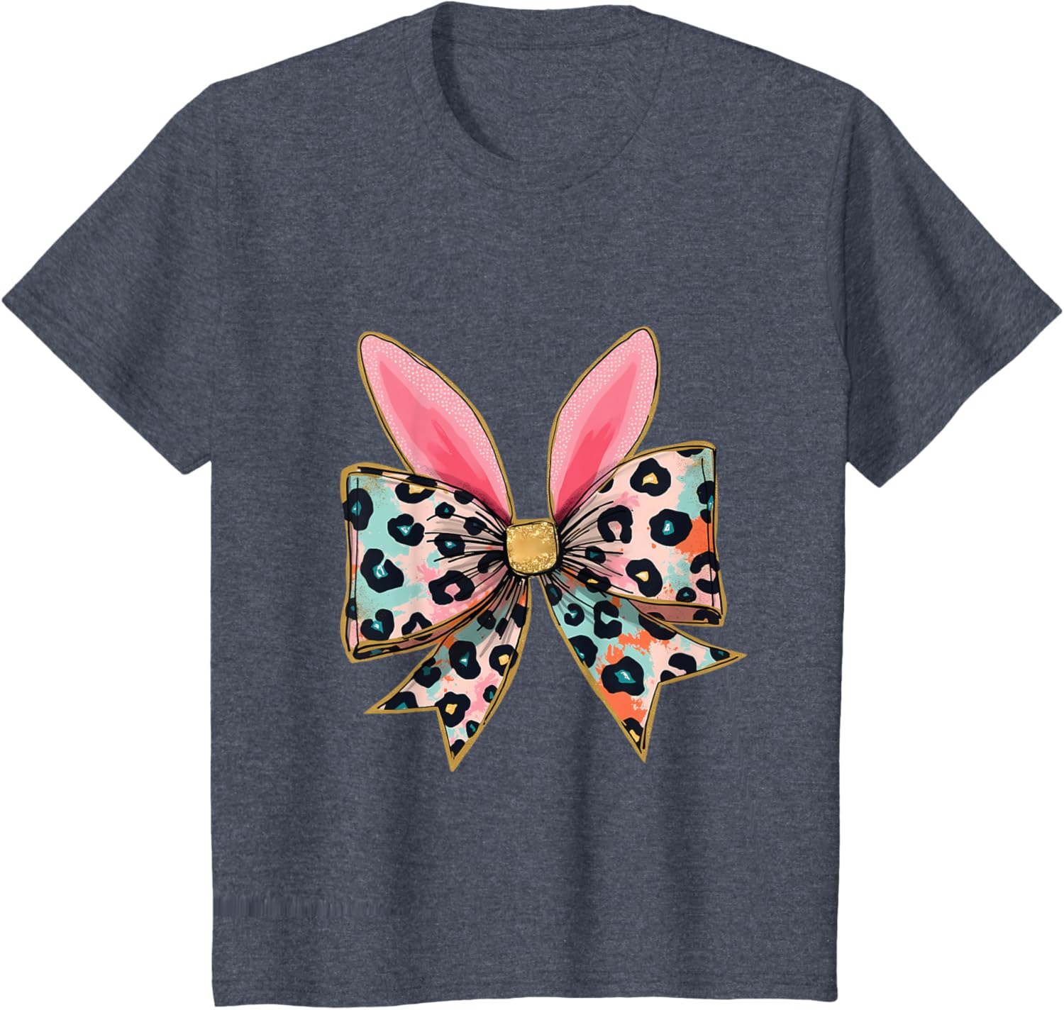 Easter Chinoiserie Floral Bunny With Cute Blue Bow Coquette T-Shirt