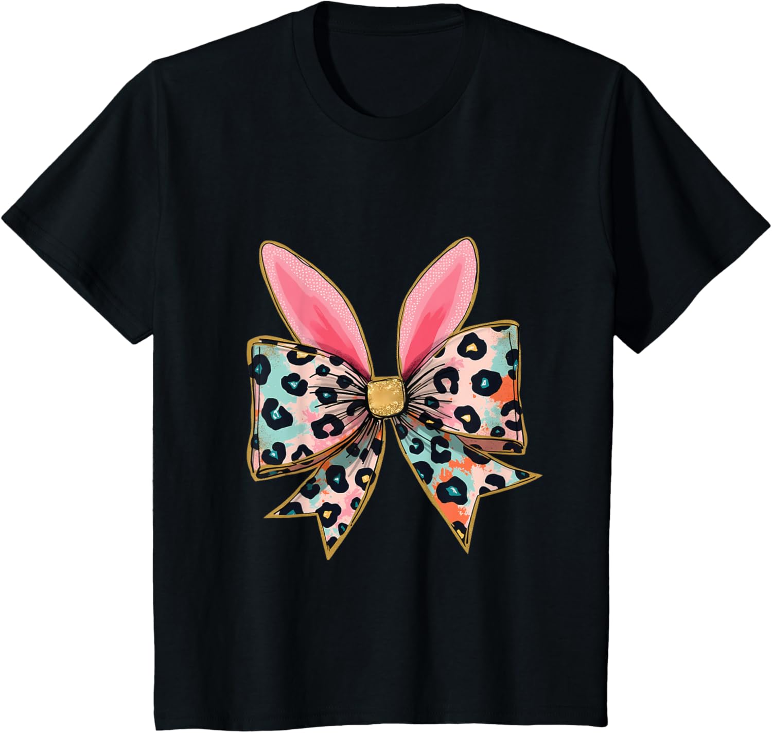 Easter Chinoiserie Floral Bunny With Cute Blue Bow Coquette T-Shirt