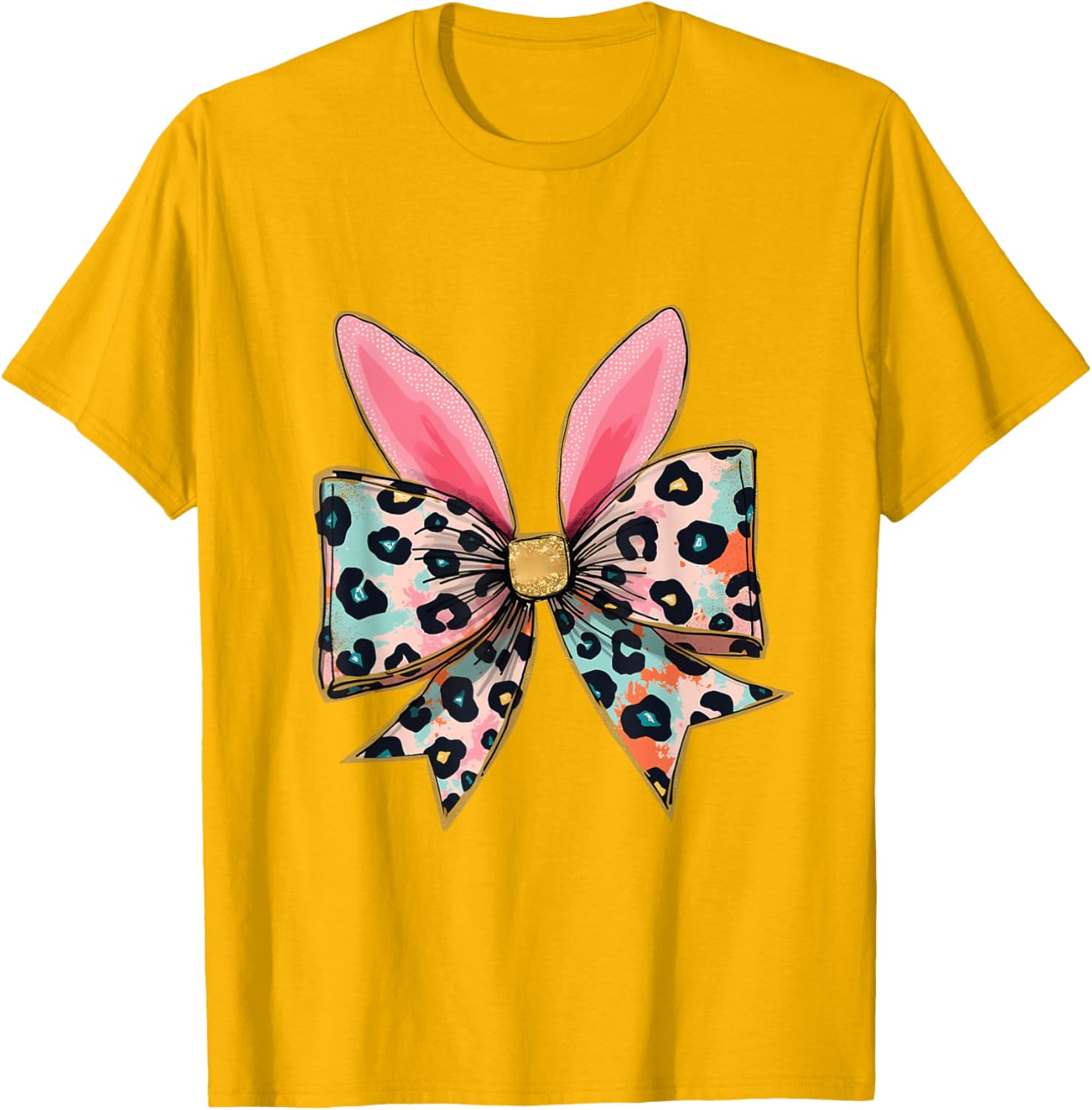 Easter Chinoiserie Floral Bunny With Cute Blue Bow Coquette T-Shirt