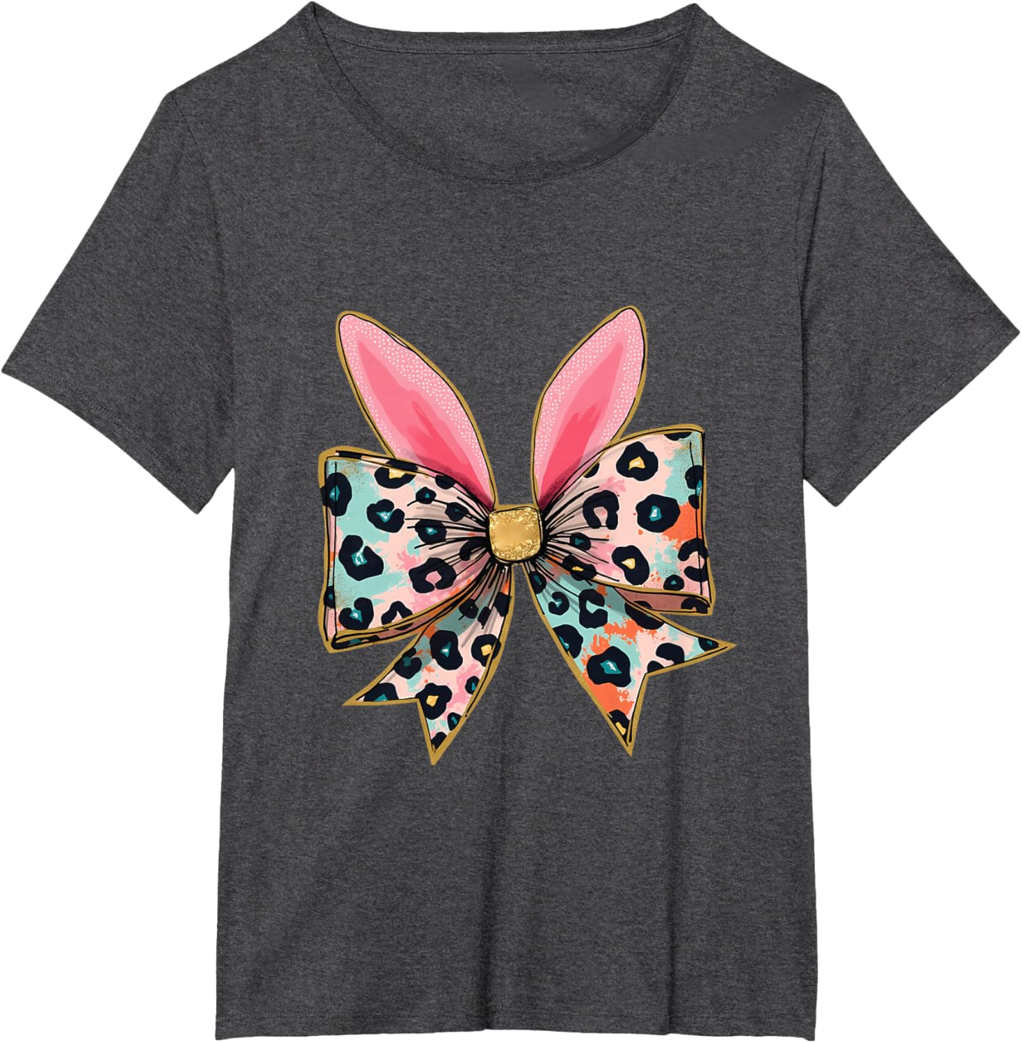 Easter Chinoiserie Floral Bunny With Cute Blue Bow Coquette T-Shirt