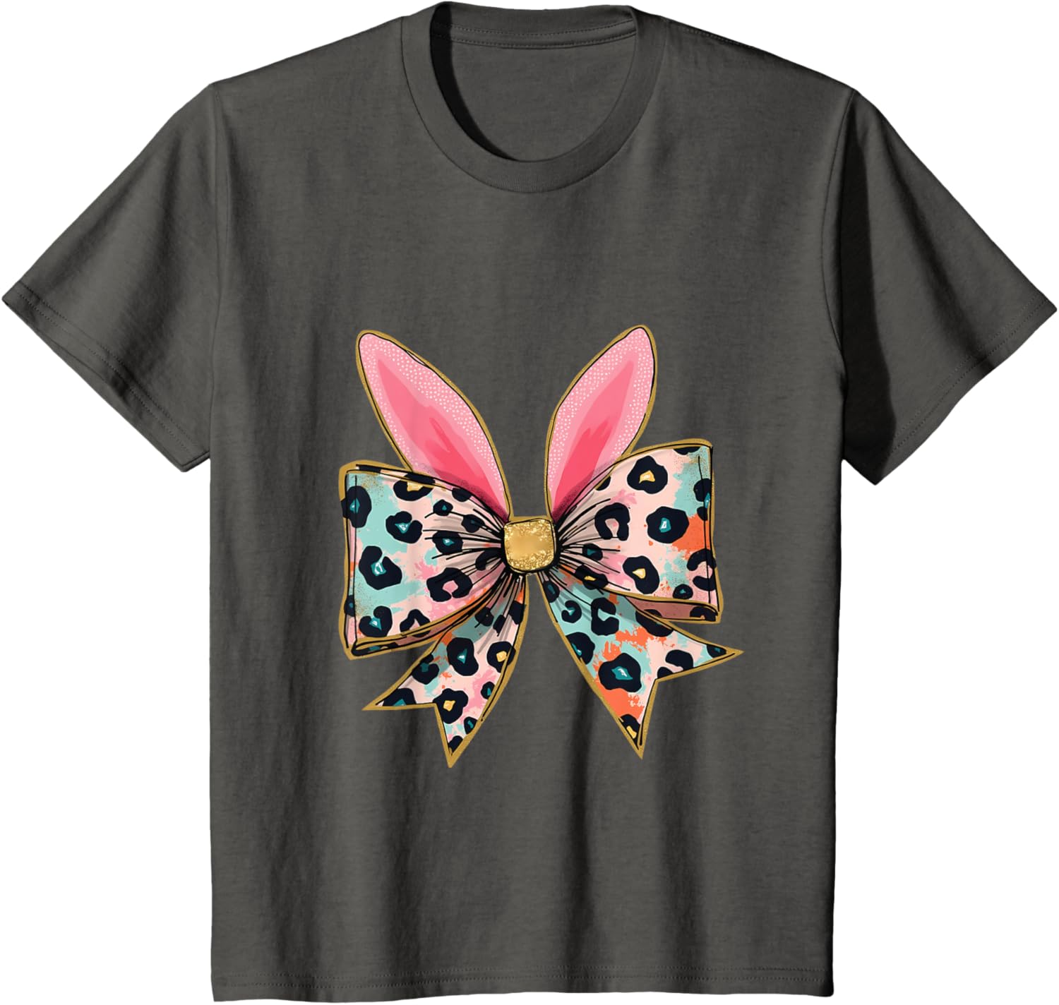 Easter Chinoiserie Floral Bunny With Cute Blue Bow Coquette T-Shirt