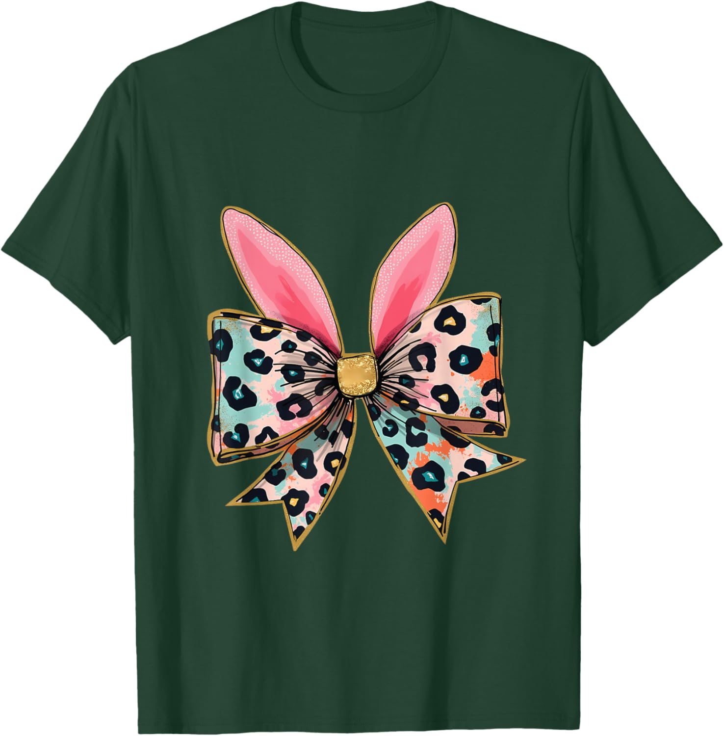 Easter Chinoiserie Floral Bunny With Cute Blue Bow Coquette T-Shirt