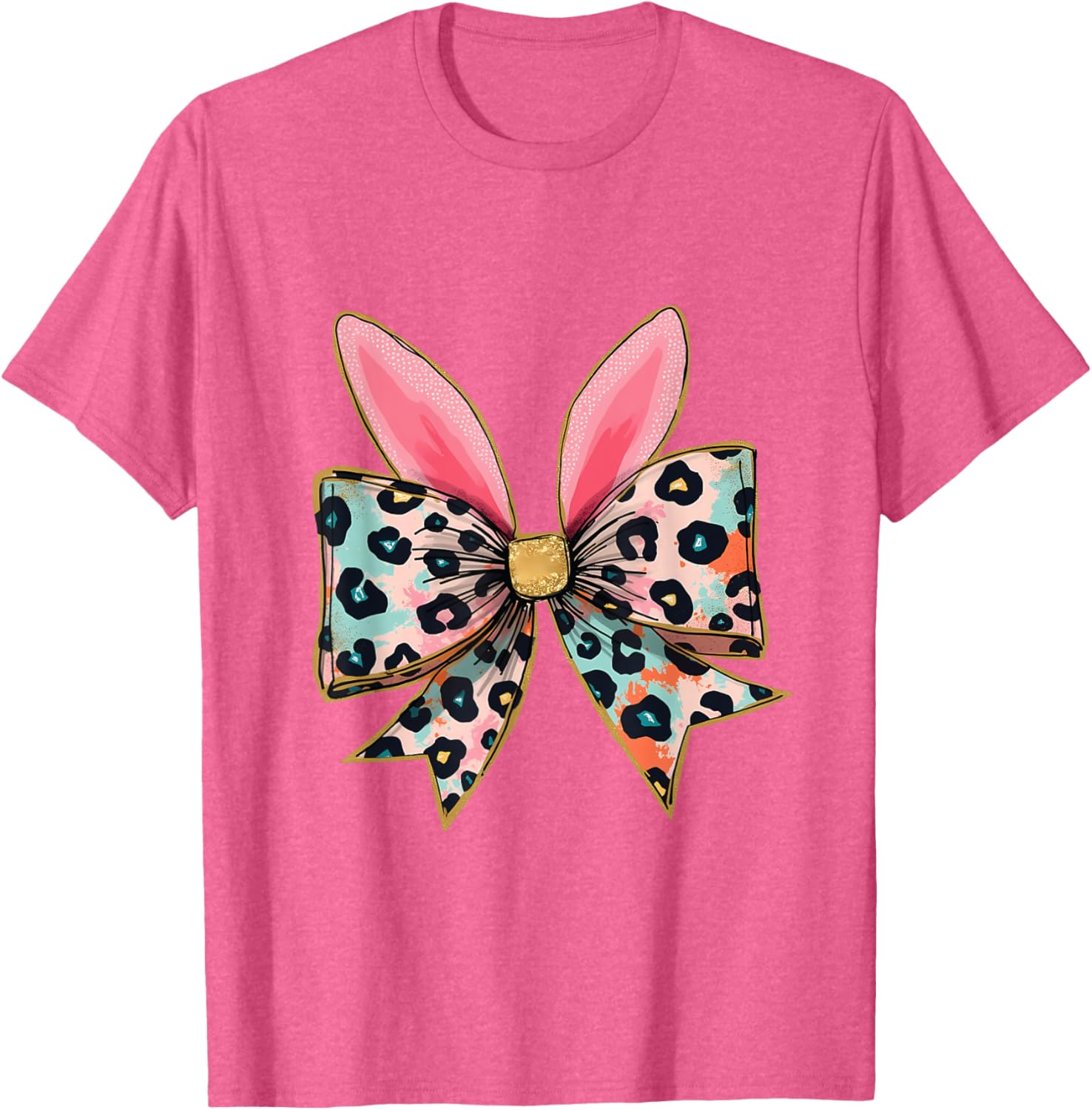 Easter Chinoiserie Floral Bunny With Cute Blue Bow Coquette T-Shirt