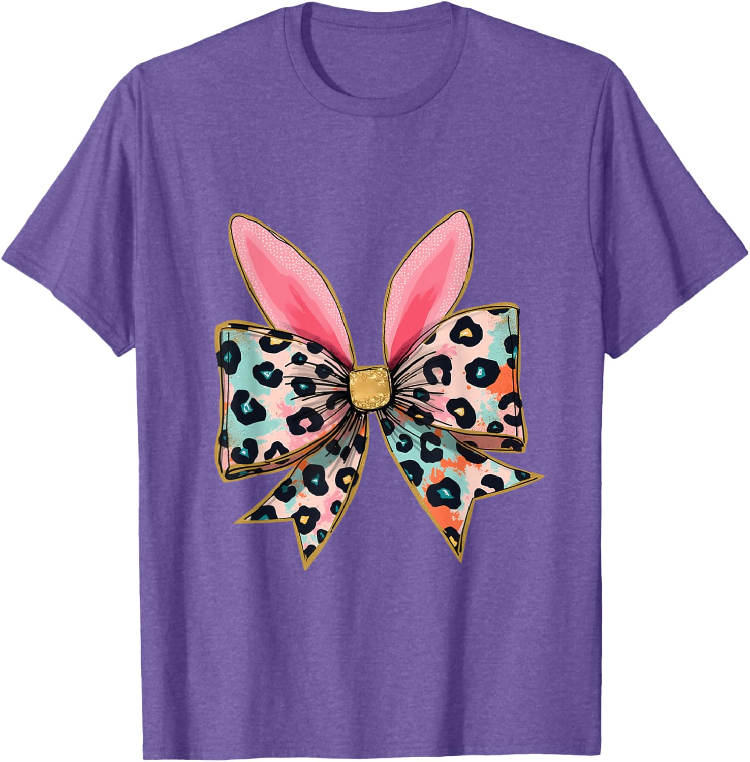 Easter Chinoiserie Floral Bunny With Cute Blue Bow Coquette T-Shirt