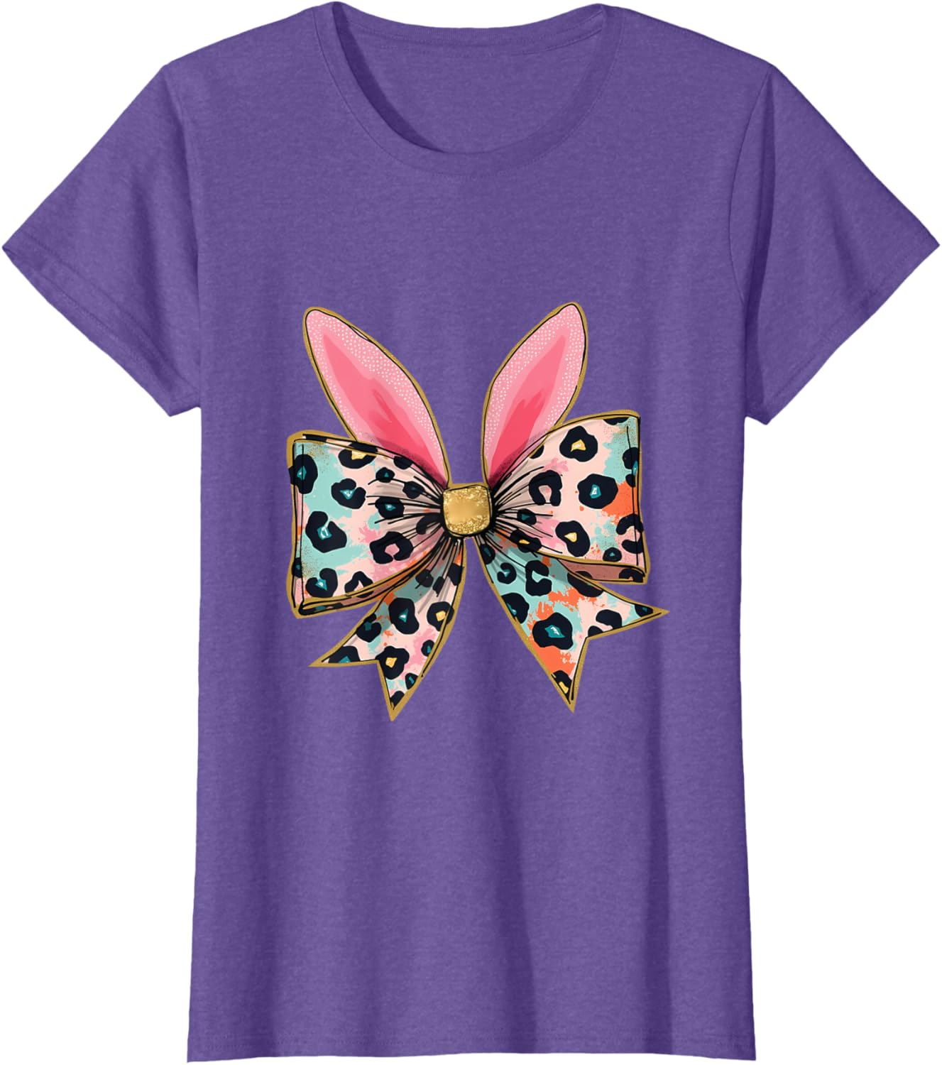 Easter Chinoiserie Floral Bunny With Cute Blue Bow Coquette T-Shirt