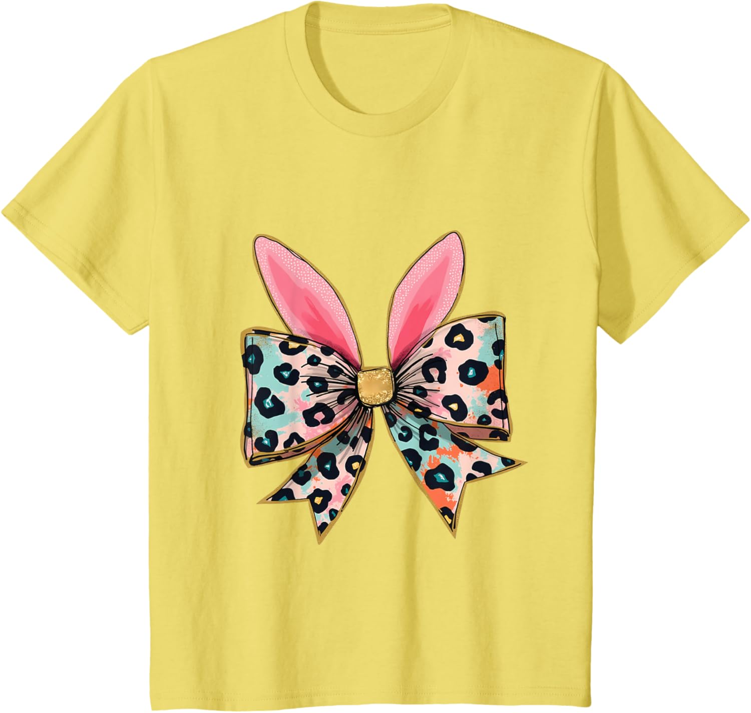 Easter Chinoiserie Floral Bunny With Cute Blue Bow Coquette T-Shirt