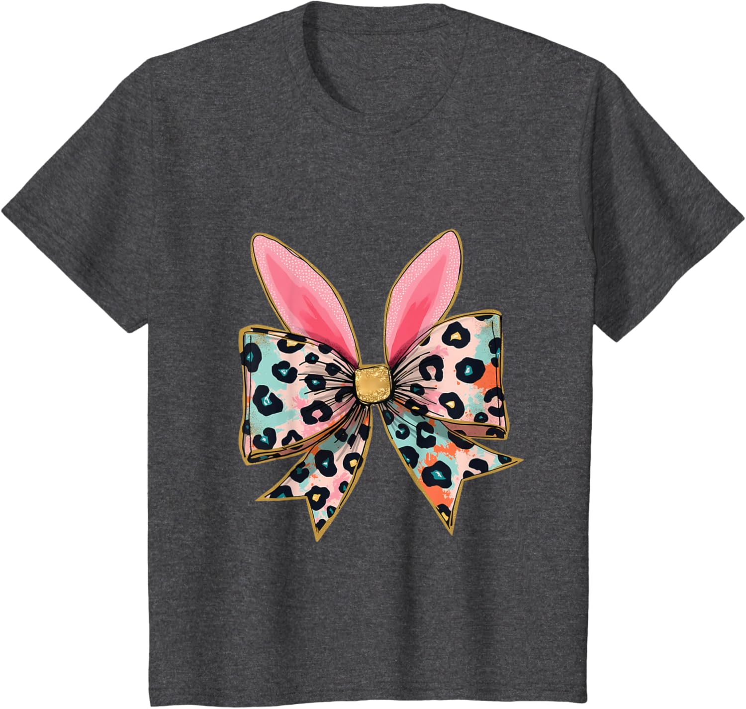 Easter Chinoiserie Floral Bunny With Cute Blue Bow Coquette T-Shirt