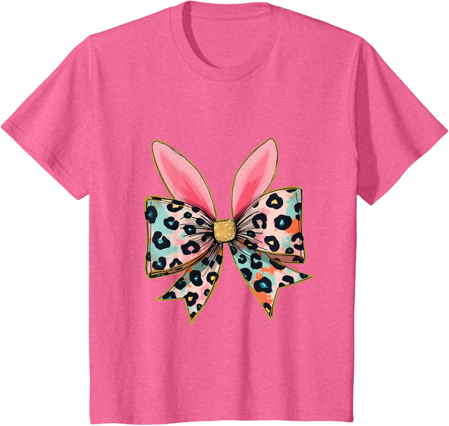 Easter Chinoiserie Floral Bunny With Cute Blue Bow Coquette T-Shirt