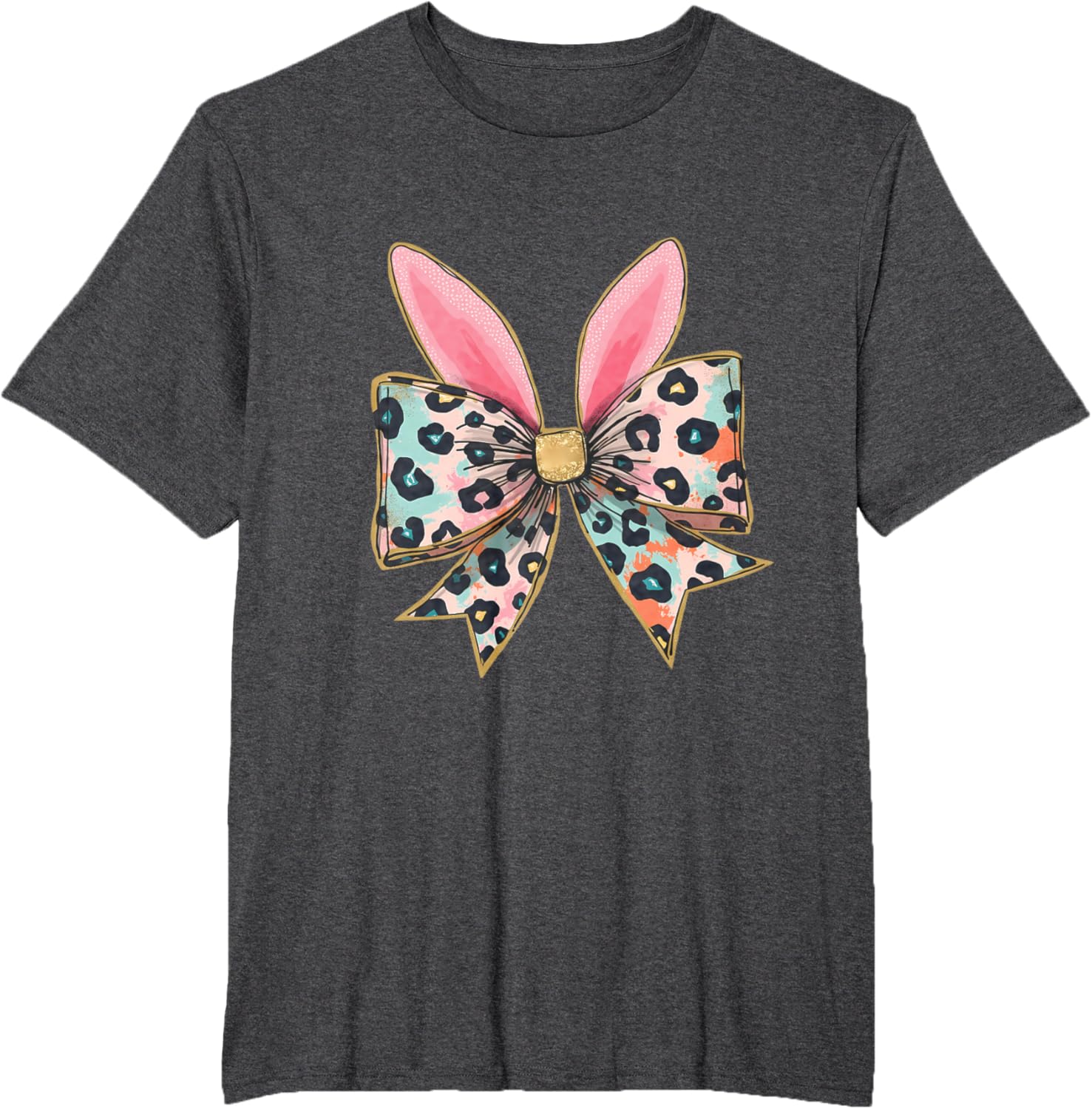 Easter Chinoiserie Floral Bunny With Cute Blue Bow Coquette T-Shirt