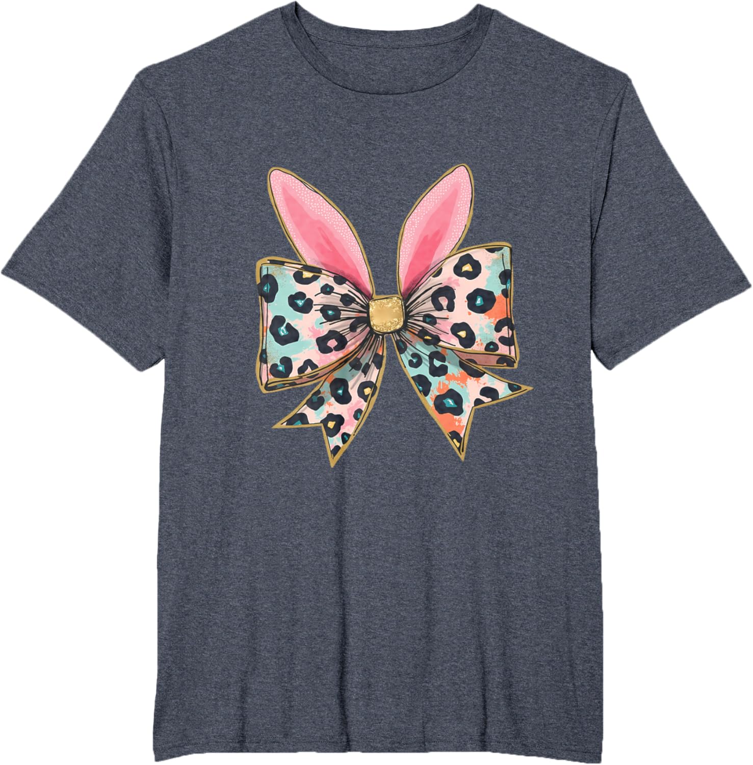 Easter Chinoiserie Floral Bunny With Cute Blue Bow Coquette T-Shirt