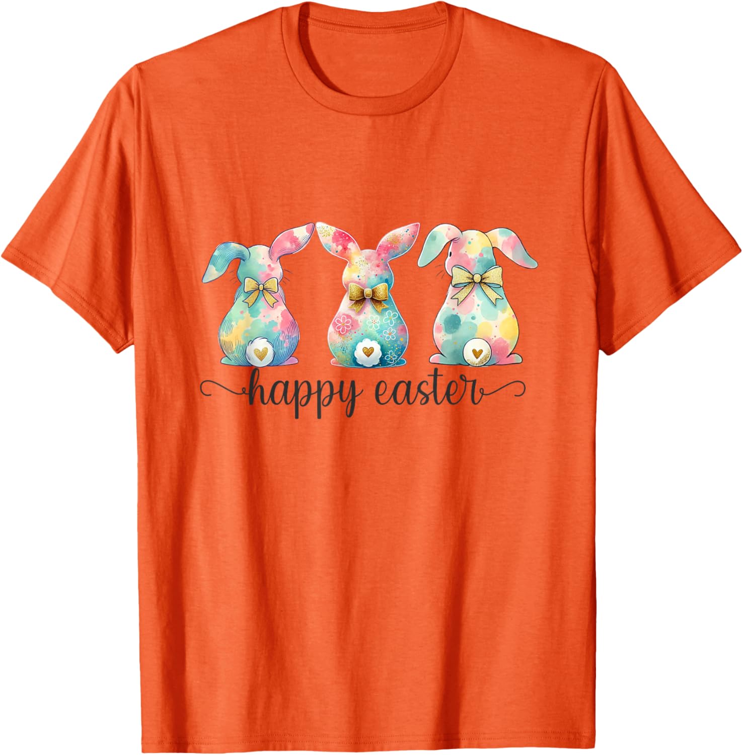 Easter Coquette Bow Bunny Rabbit Trio Cute Happy Easter Day T-Shirt