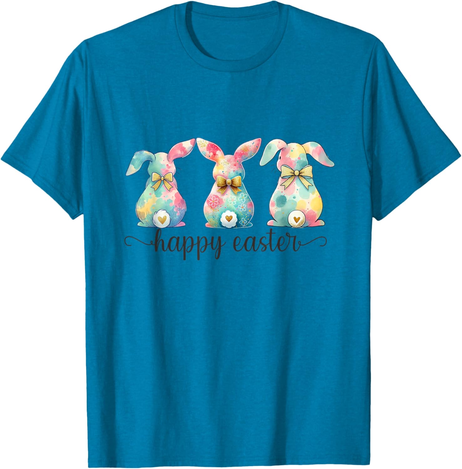 Easter Coquette Bow Bunny Rabbit Trio Cute Happy Easter Day T-Shirt