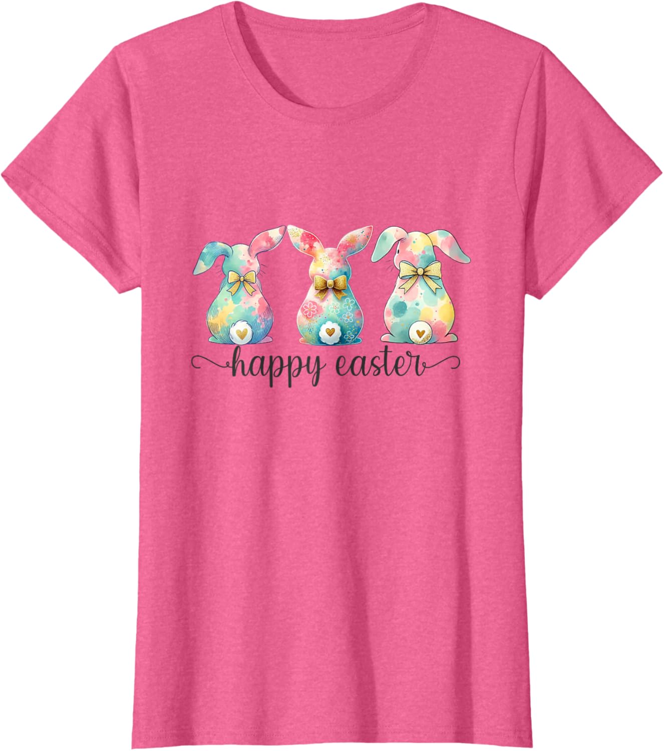 Easter Coquette Bow Bunny Rabbit Trio Cute Happy Easter Day T-Shirt