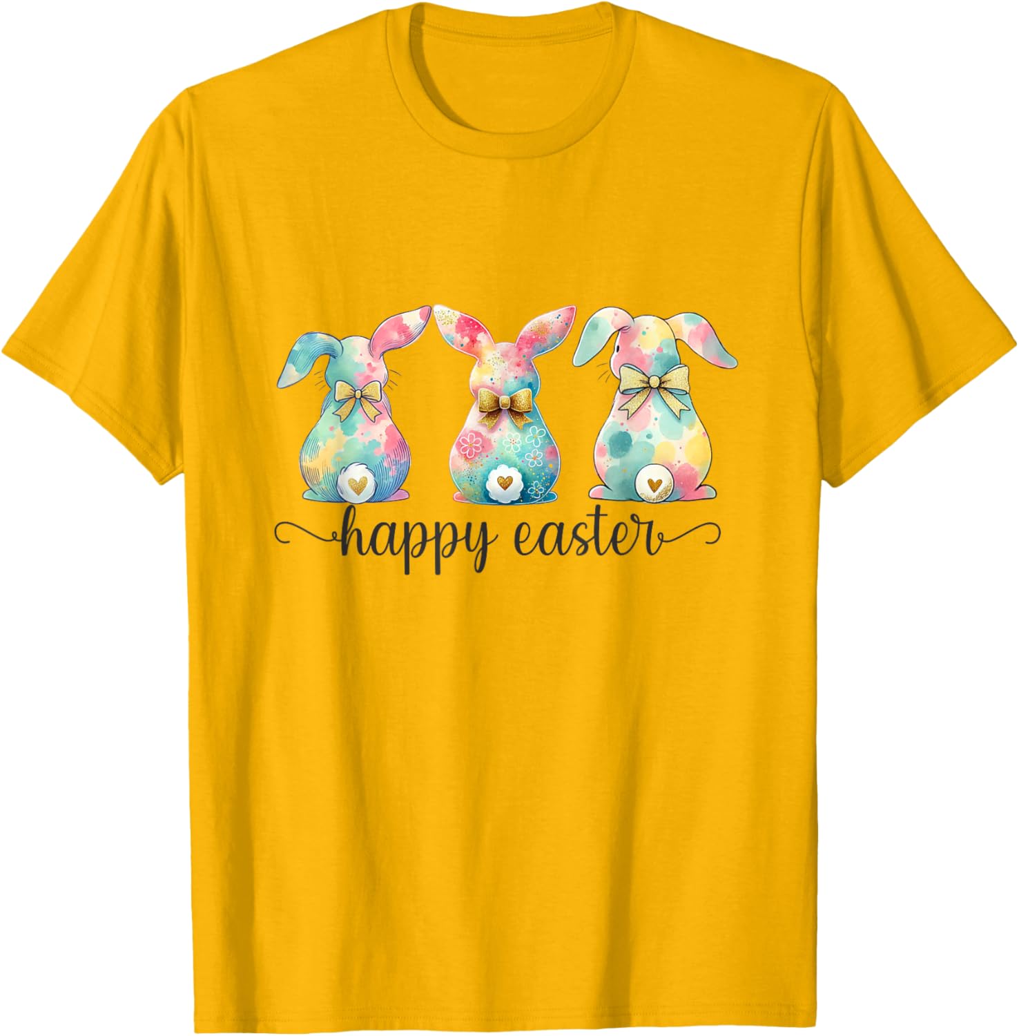 Easter Coquette Bow Bunny Rabbit Trio Cute Happy Easter Day T-Shirt