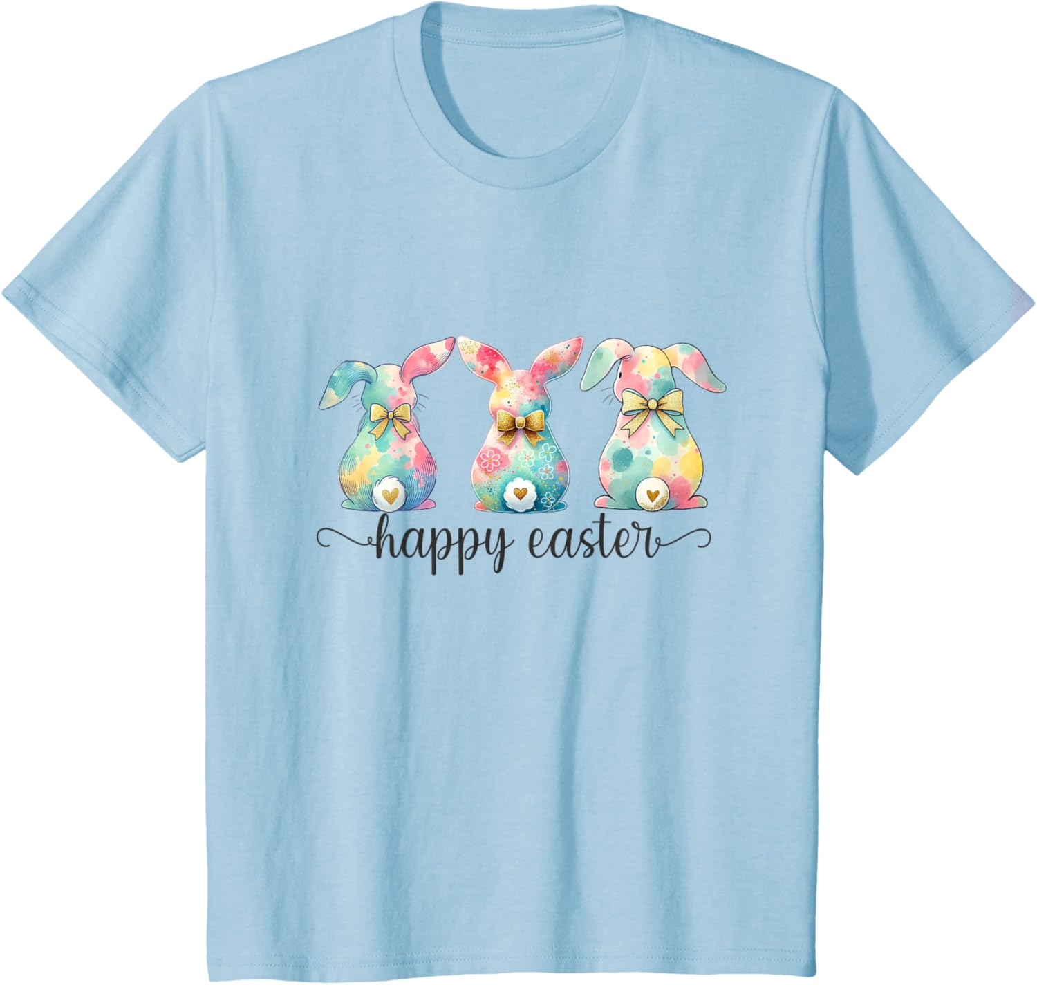 Easter Coquette Bow Bunny Rabbit Trio Cute Happy Easter Day T-Shirt