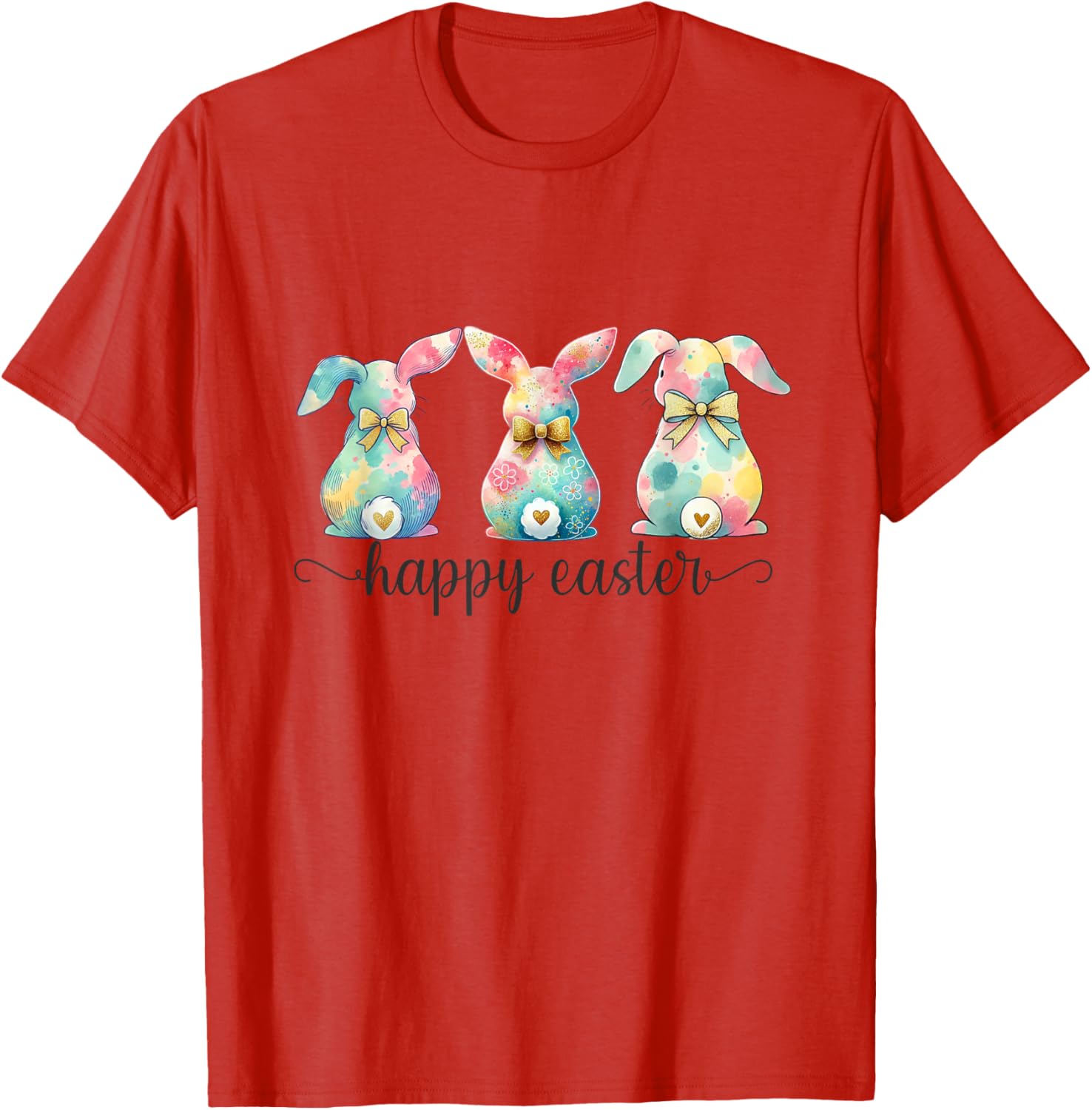 Easter Coquette Bow Bunny Rabbit Trio Cute Happy Easter Day T-Shirt