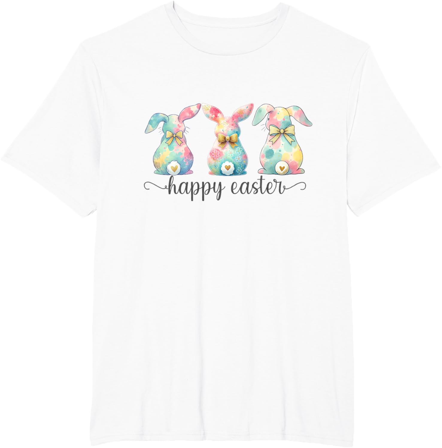 Easter Coquette Bow Bunny Rabbit Trio Cute Happy Easter Day T-Shirt