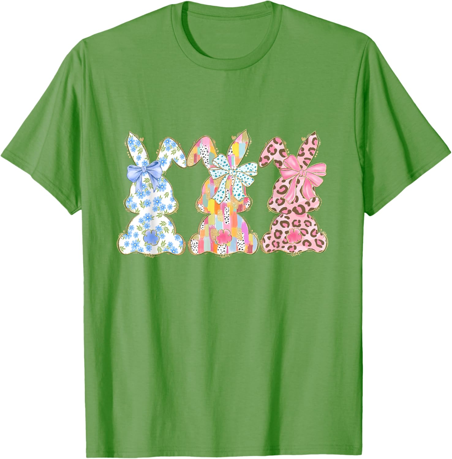 Easter Coquette Bow Bunny Rabbit Trio Cute Happy Easter Day T-Shirt