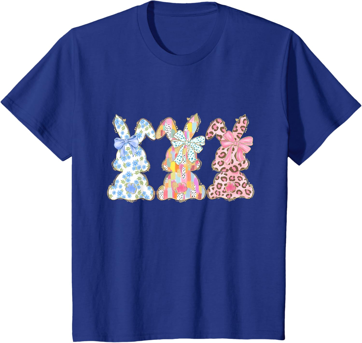 Easter Coquette Bow Bunny Rabbit Trio Cute Happy Easter Day T-Shirt