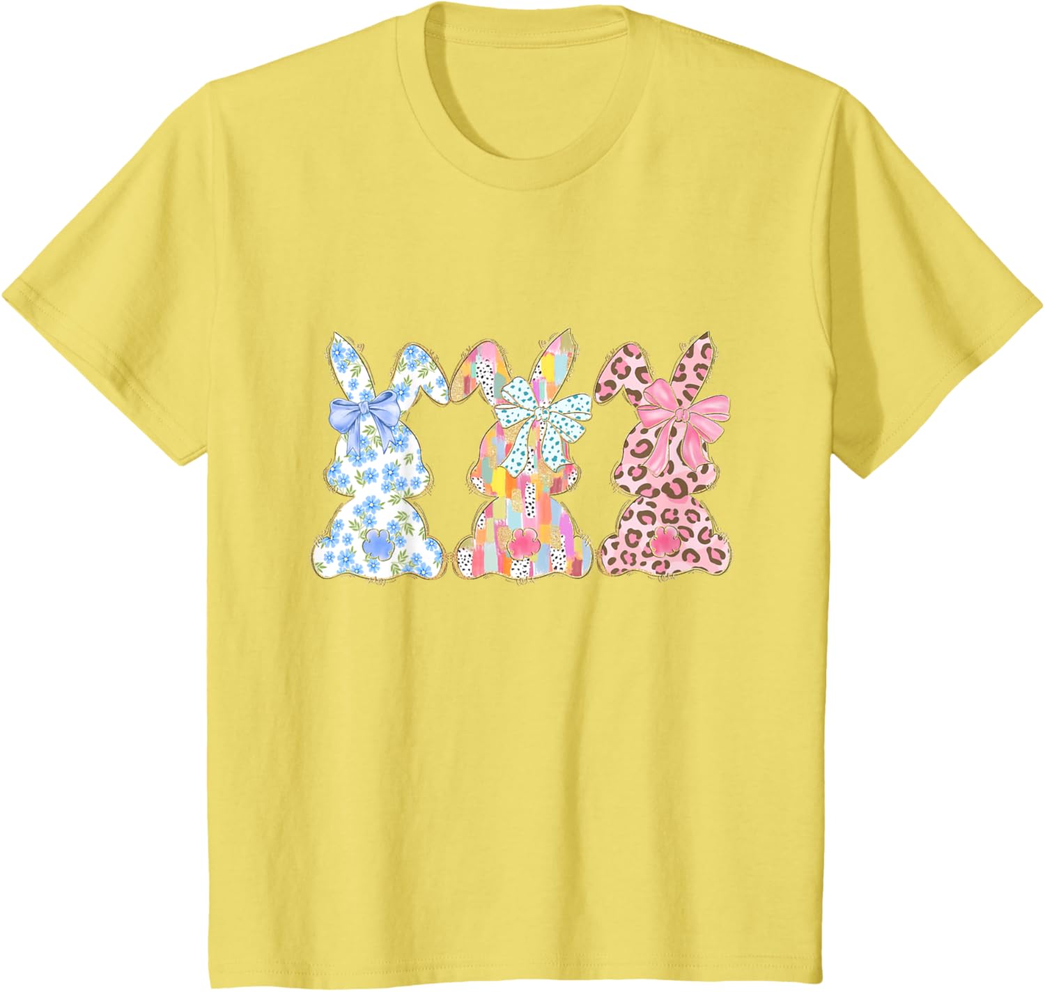 Easter Coquette Bow Bunny Rabbit Trio Cute Happy Easter Day T-Shirt