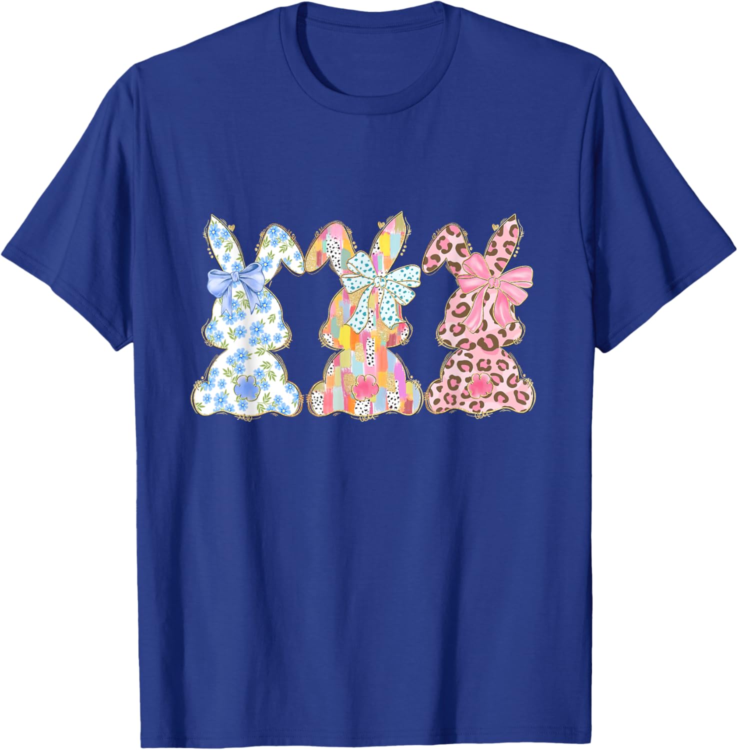 Easter Coquette Bow Bunny Rabbit Trio Cute Happy Easter Day T-Shirt