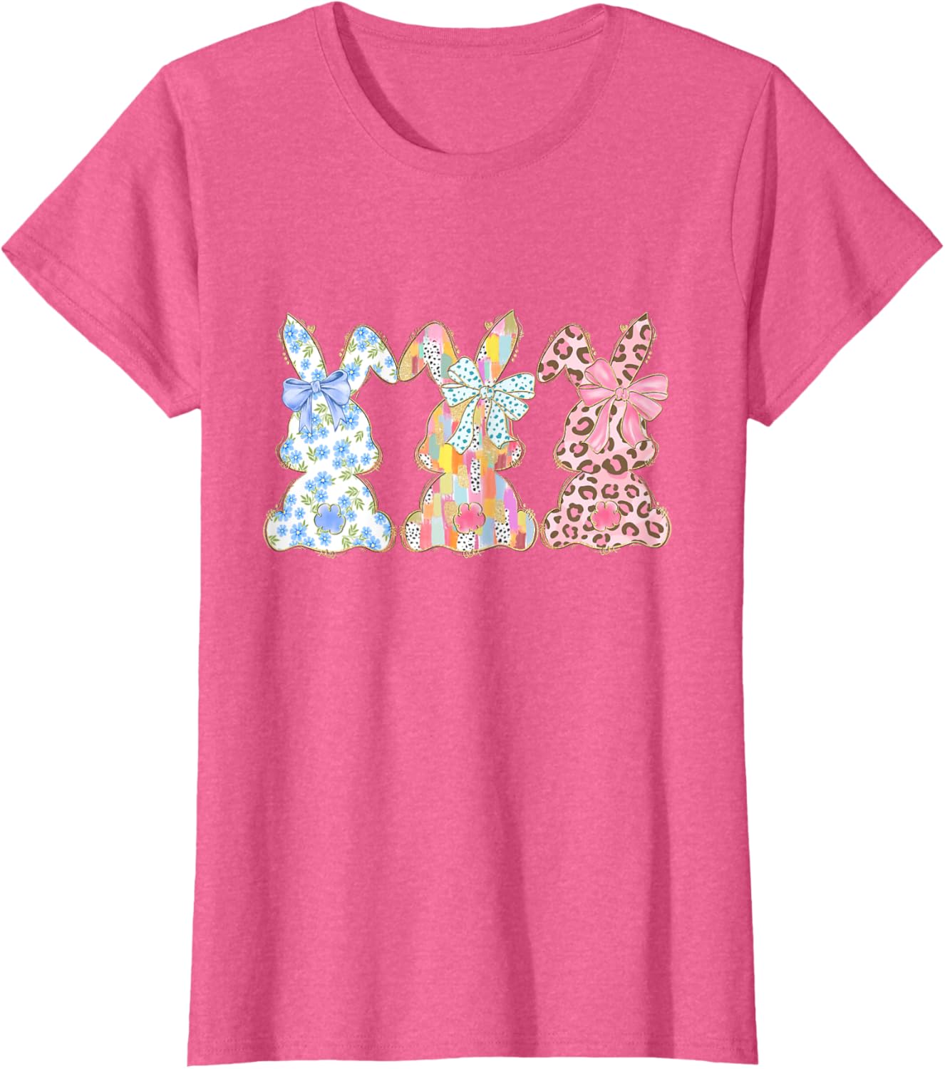 Easter Coquette Bow Bunny Rabbit Trio Cute Happy Easter Day T-Shirt