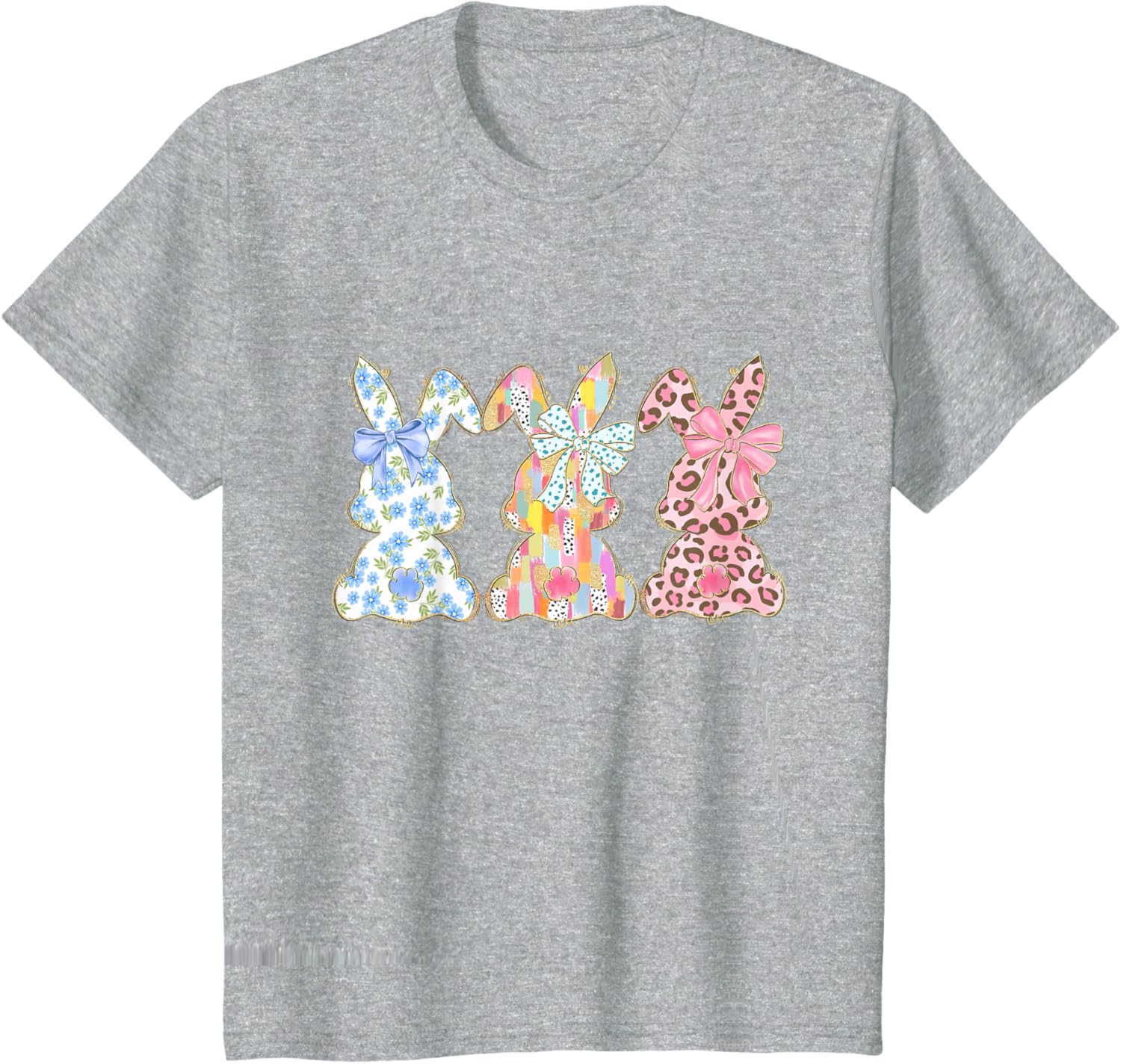 Easter Coquette Bow Bunny Rabbit Trio Cute Happy Easter Day T-Shirt