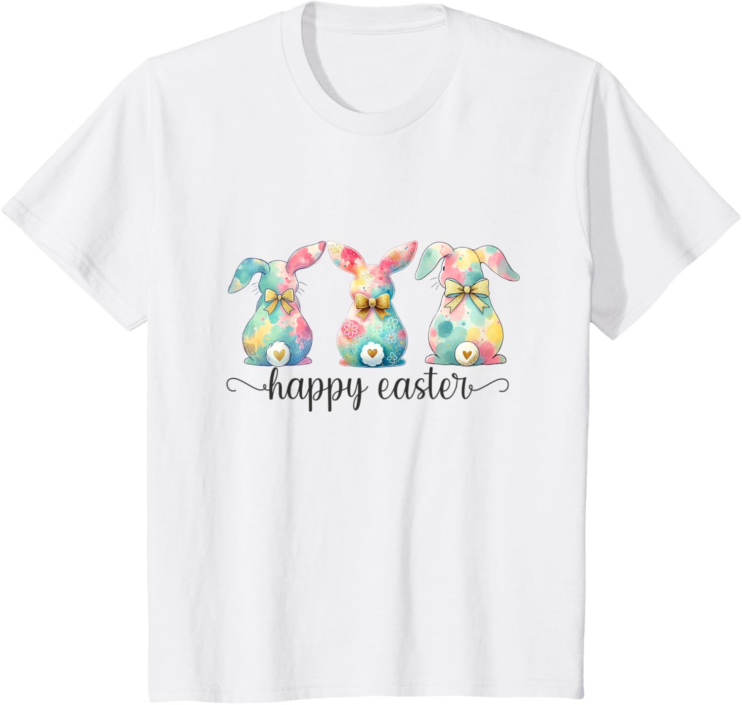 Easter Coquette Bow Bunny Rabbit Trio Cute Happy Easter Day T-Shirt