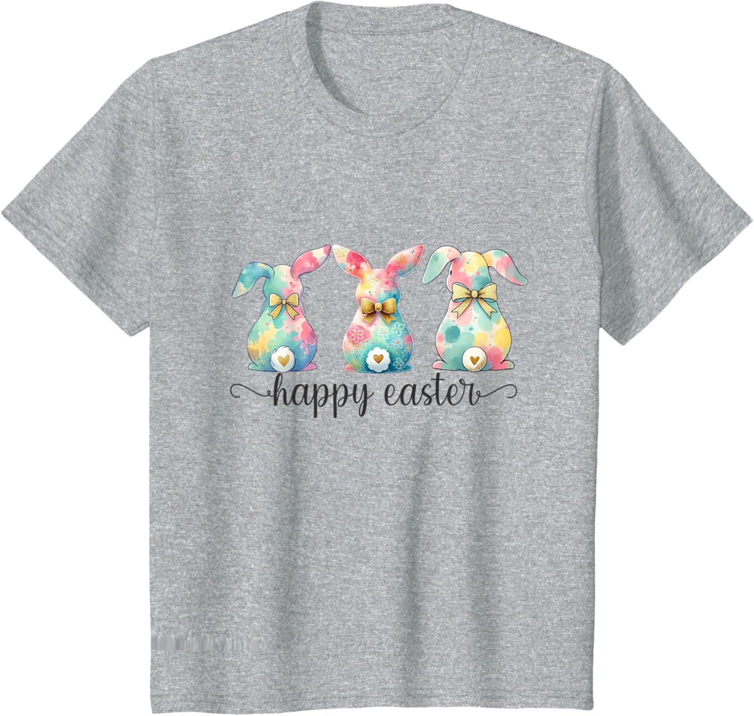 Easter Coquette Bow Bunny Rabbit Trio Cute Happy Easter Day T-Shirt