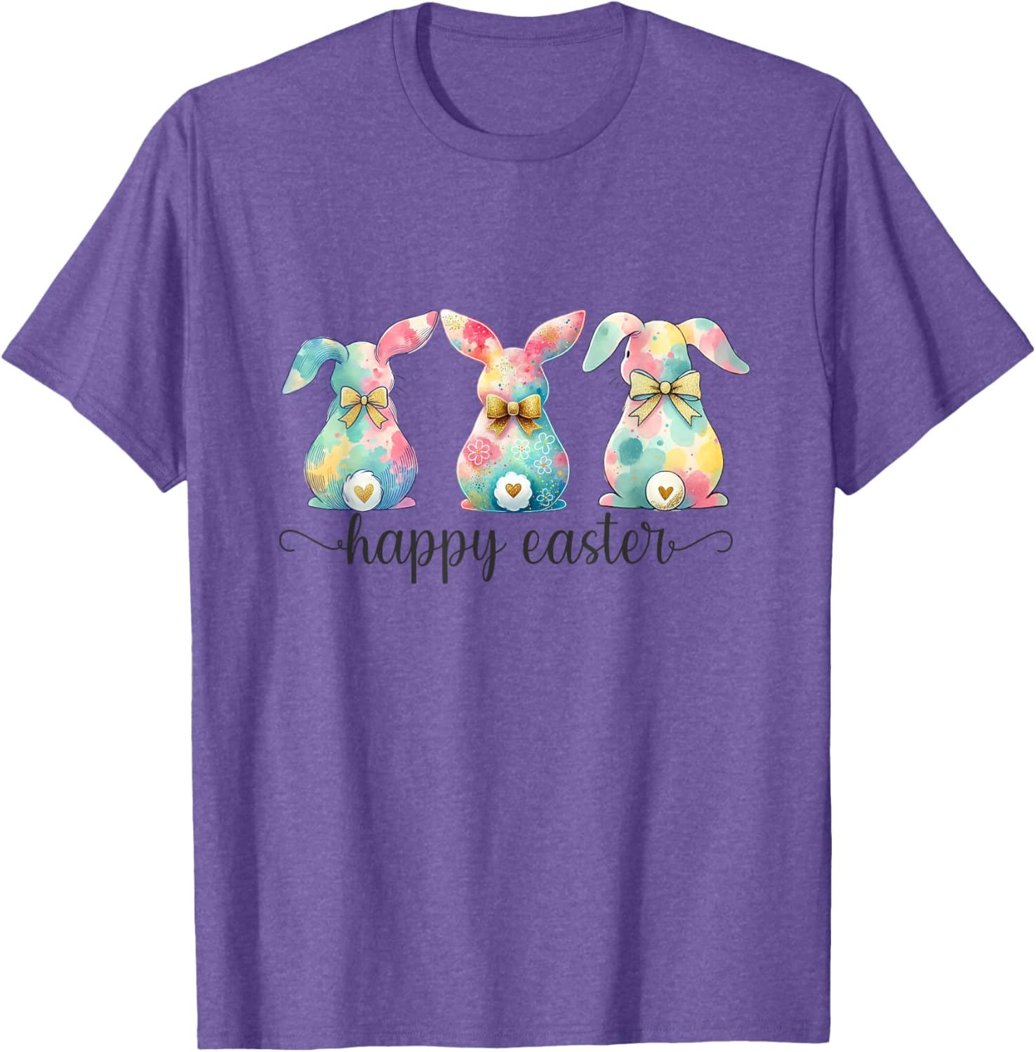 Easter Coquette Bow Bunny Rabbit Trio Cute Happy Easter Day T-Shirt