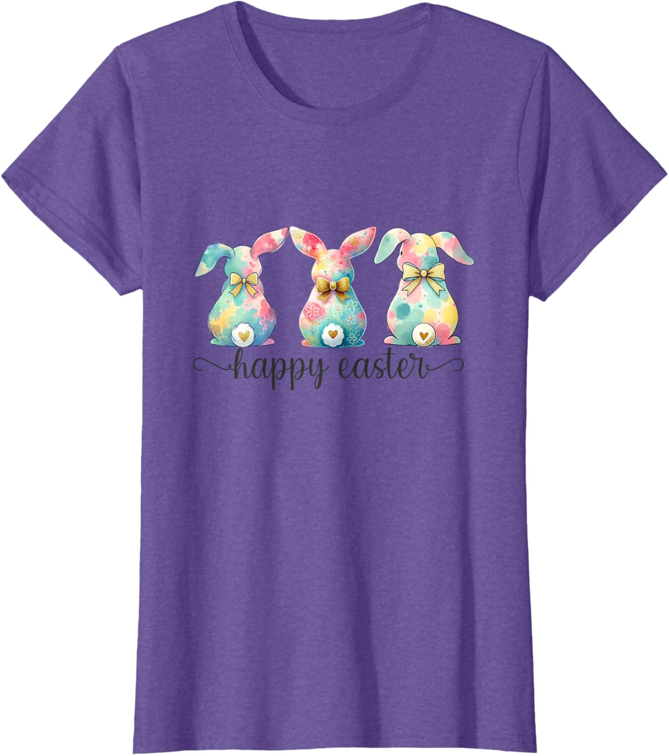 Easter Coquette Bow Bunny Rabbit Trio Cute Happy Easter Day T-Shirt