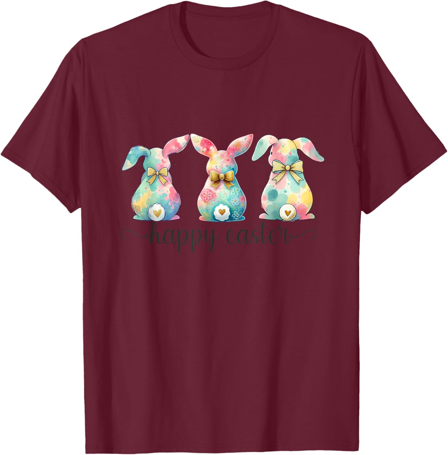 Easter Coquette Bow Bunny Rabbit Trio Cute Happy Easter Day T-Shirt