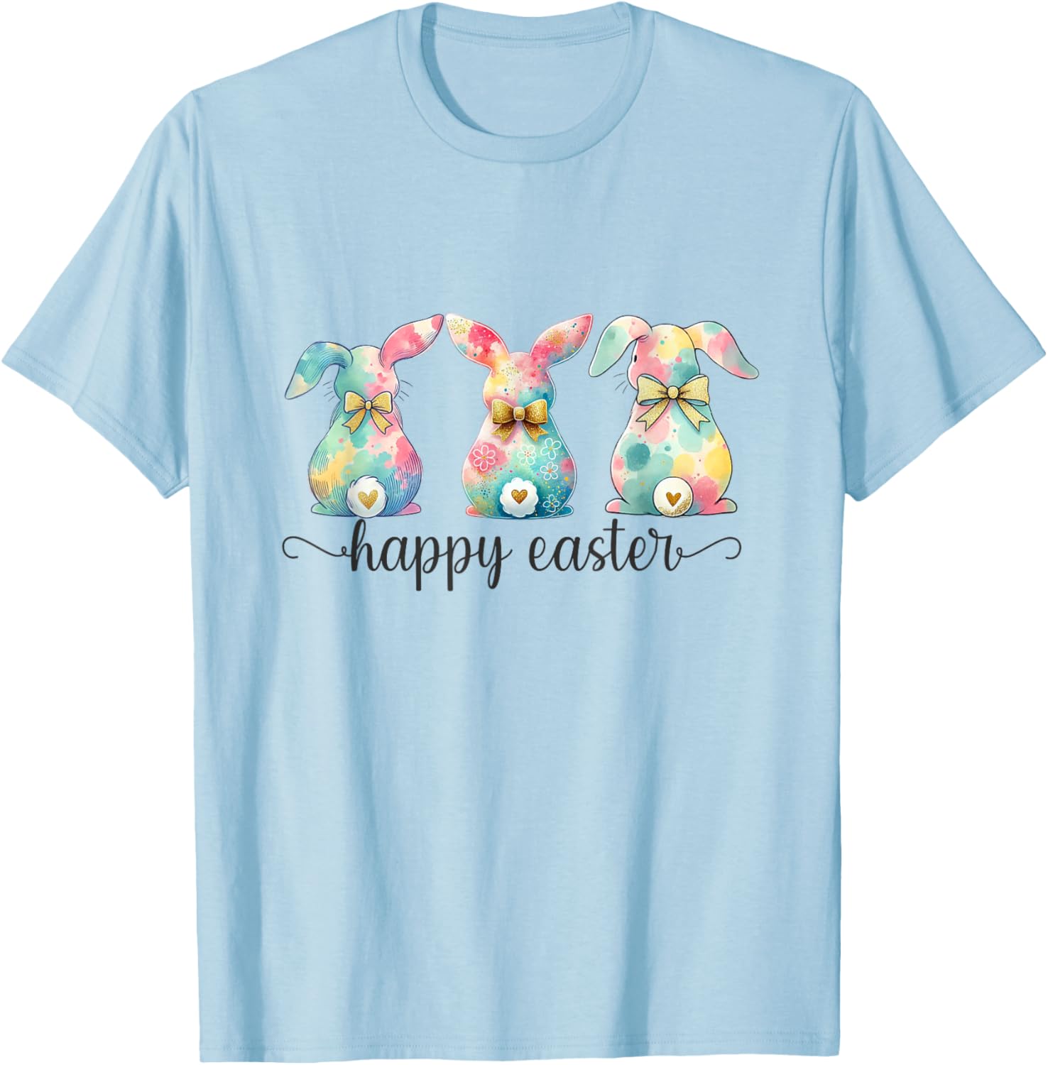 Easter Coquette Bow Bunny Rabbit Trio Cute Happy Easter Day T-Shirt