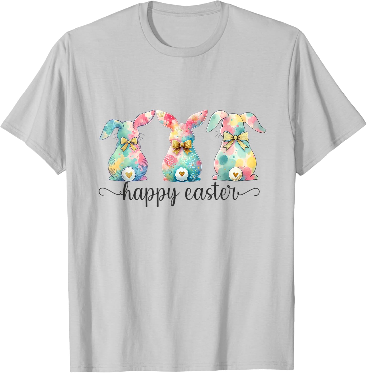 Easter Coquette Bow Bunny Rabbit Trio Cute Happy Easter Day T-Shirt