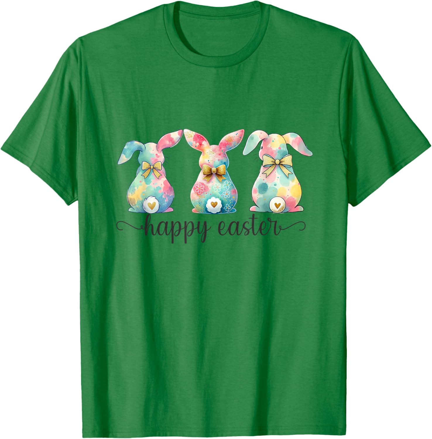 Easter Coquette Bow Bunny Rabbit Trio Cute Happy Easter Day T-Shirt