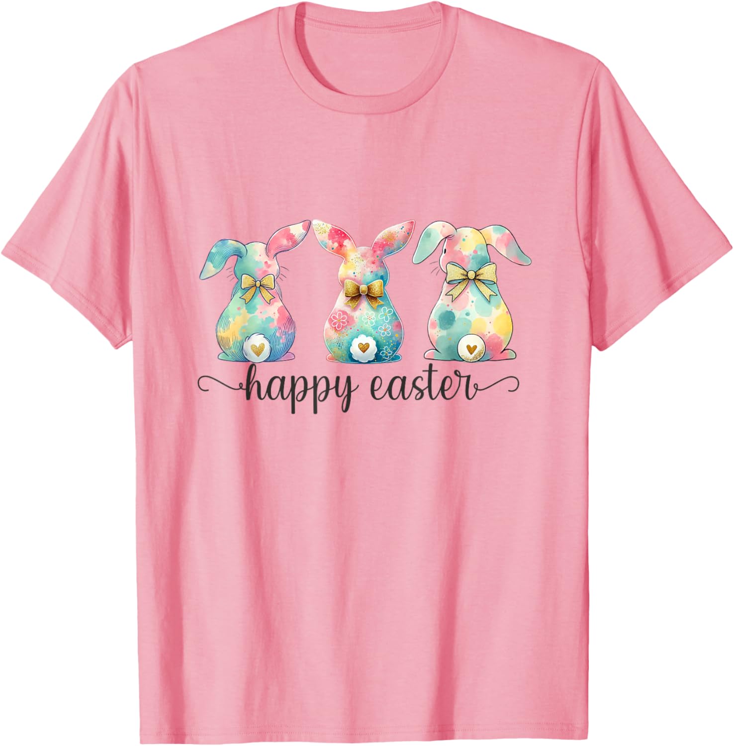 Easter Coquette Bow Bunny Rabbit Trio Cute Happy Easter Day T-Shirt