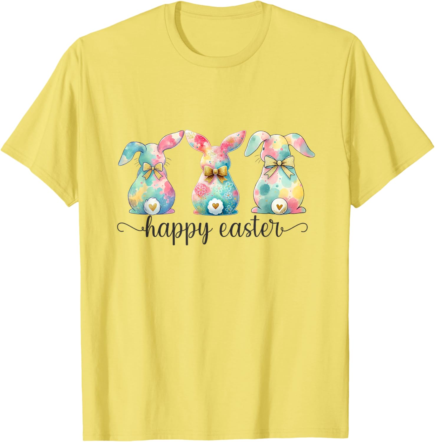 Easter Coquette Bow Bunny Rabbit Trio Cute Happy Easter Day T-Shirt