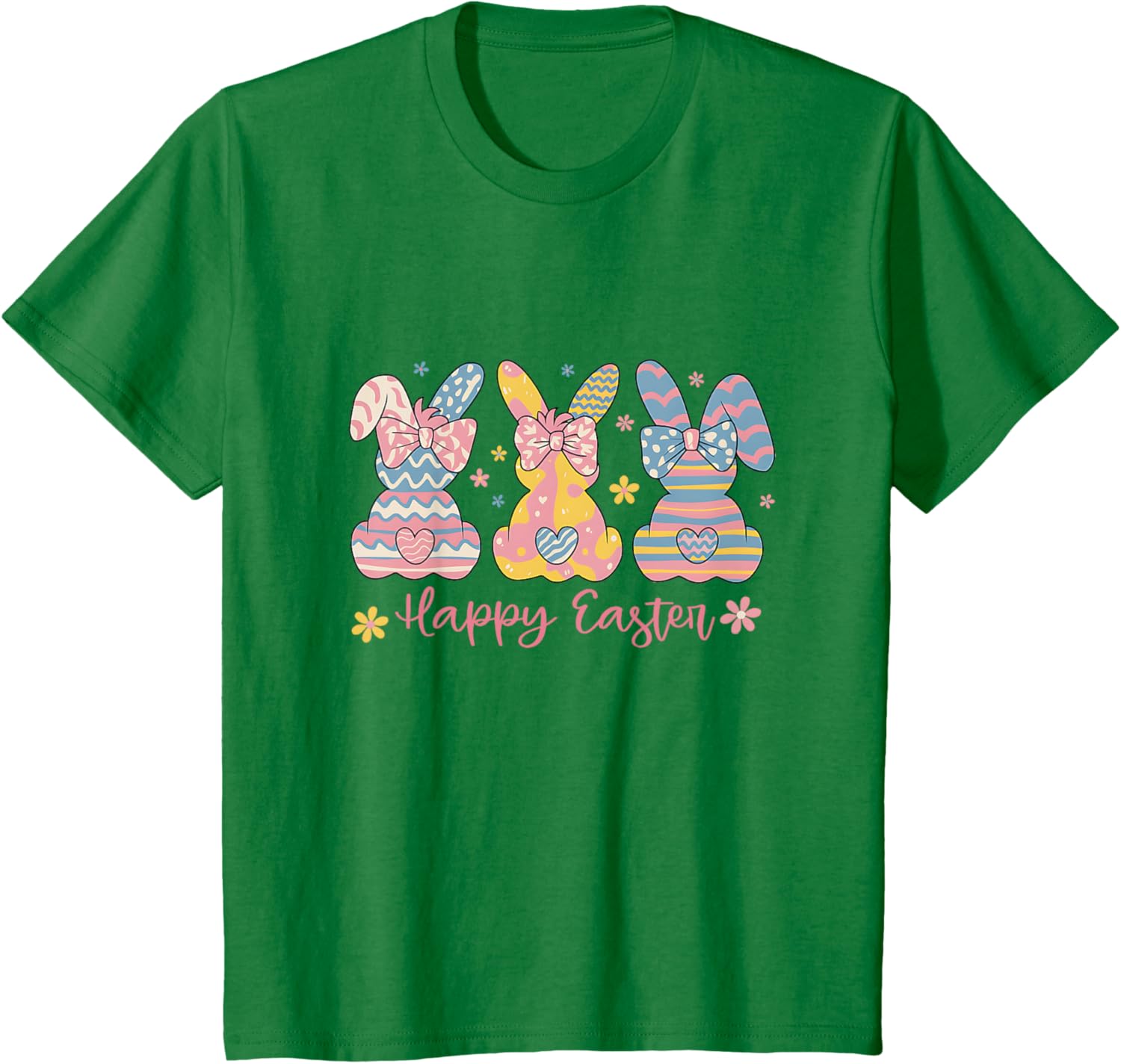 Easter Coquette Bow Bunny Rabbit Trio Cute Happy Easter Day T-Shirt