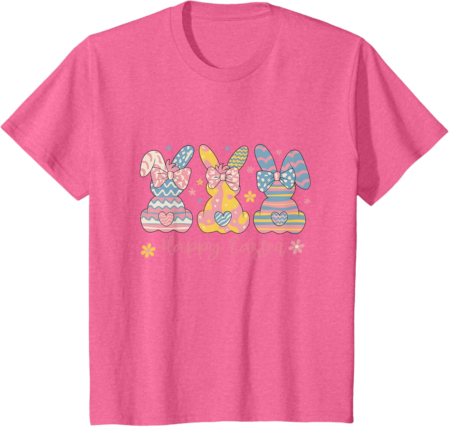 Easter Coquette Bow Bunny Rabbit Trio Cute Happy Easter Day T-Shirt