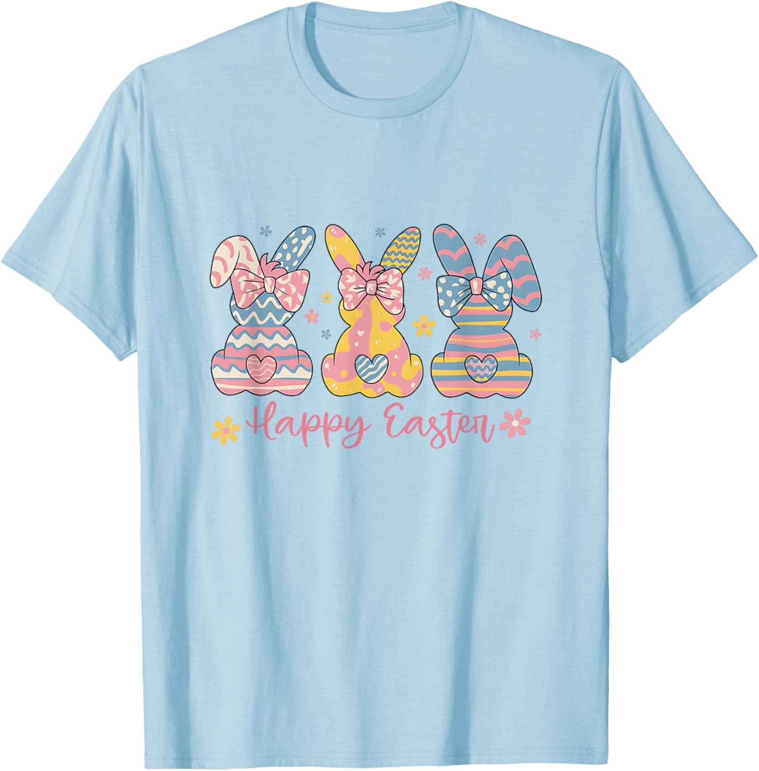 Easter Coquette Bow Bunny Rabbit Trio Cute Happy Easter Day T-Shirt