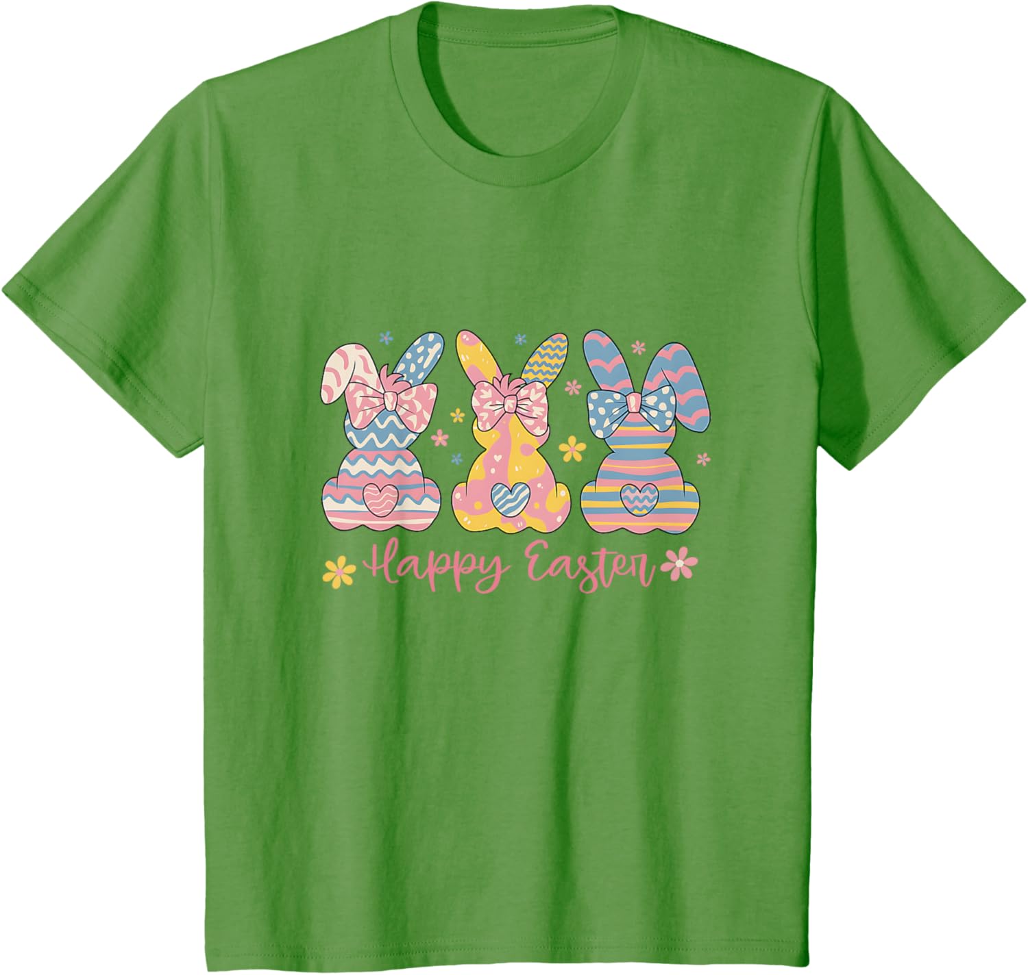 Easter Coquette Bow Bunny Rabbit Trio Cute Happy Easter Day T-Shirt