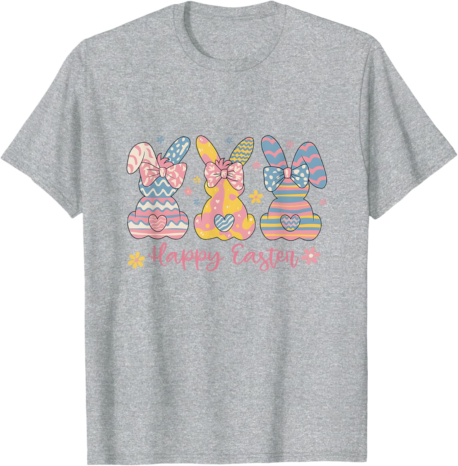 Easter Coquette Bow Bunny Rabbit Trio Cute Happy Easter Day T-Shirt