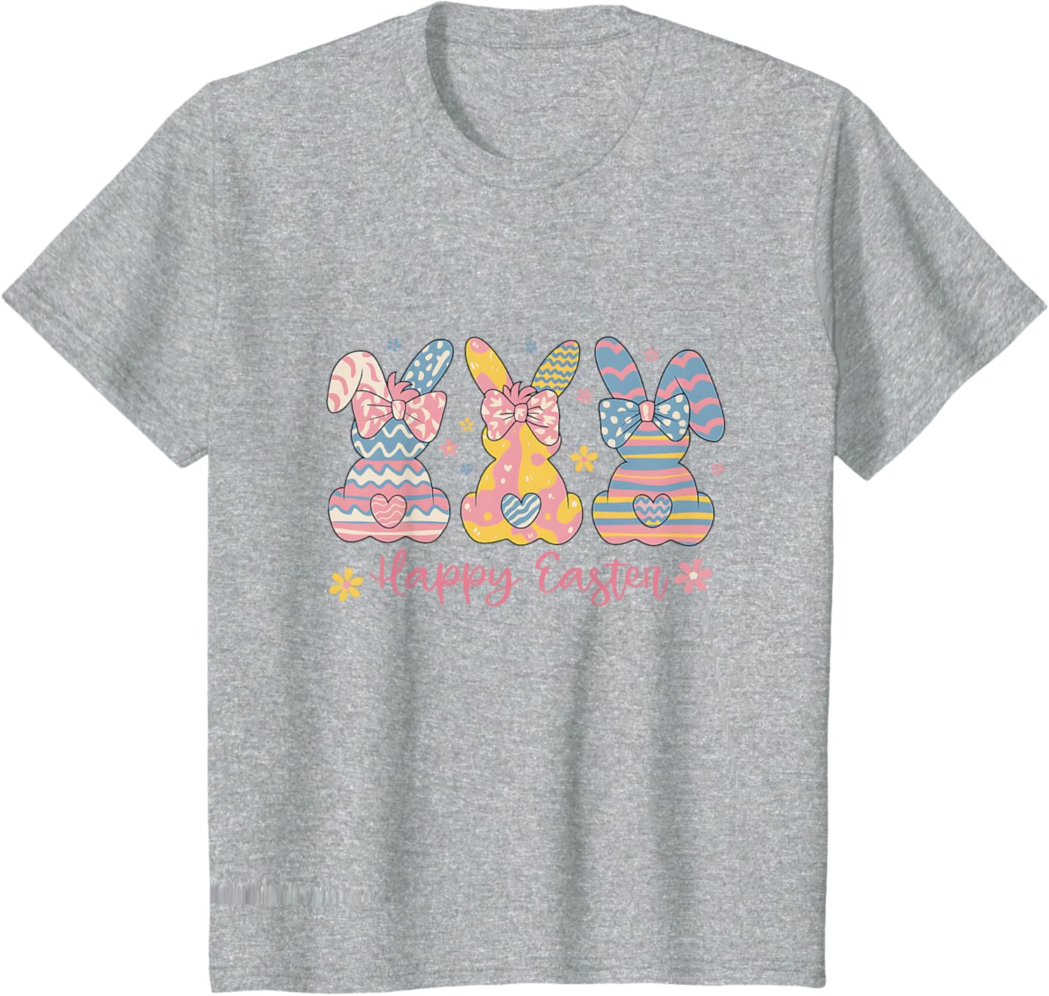 Easter Coquette Bow Bunny Rabbit Trio Cute Happy Easter Day T-Shirt